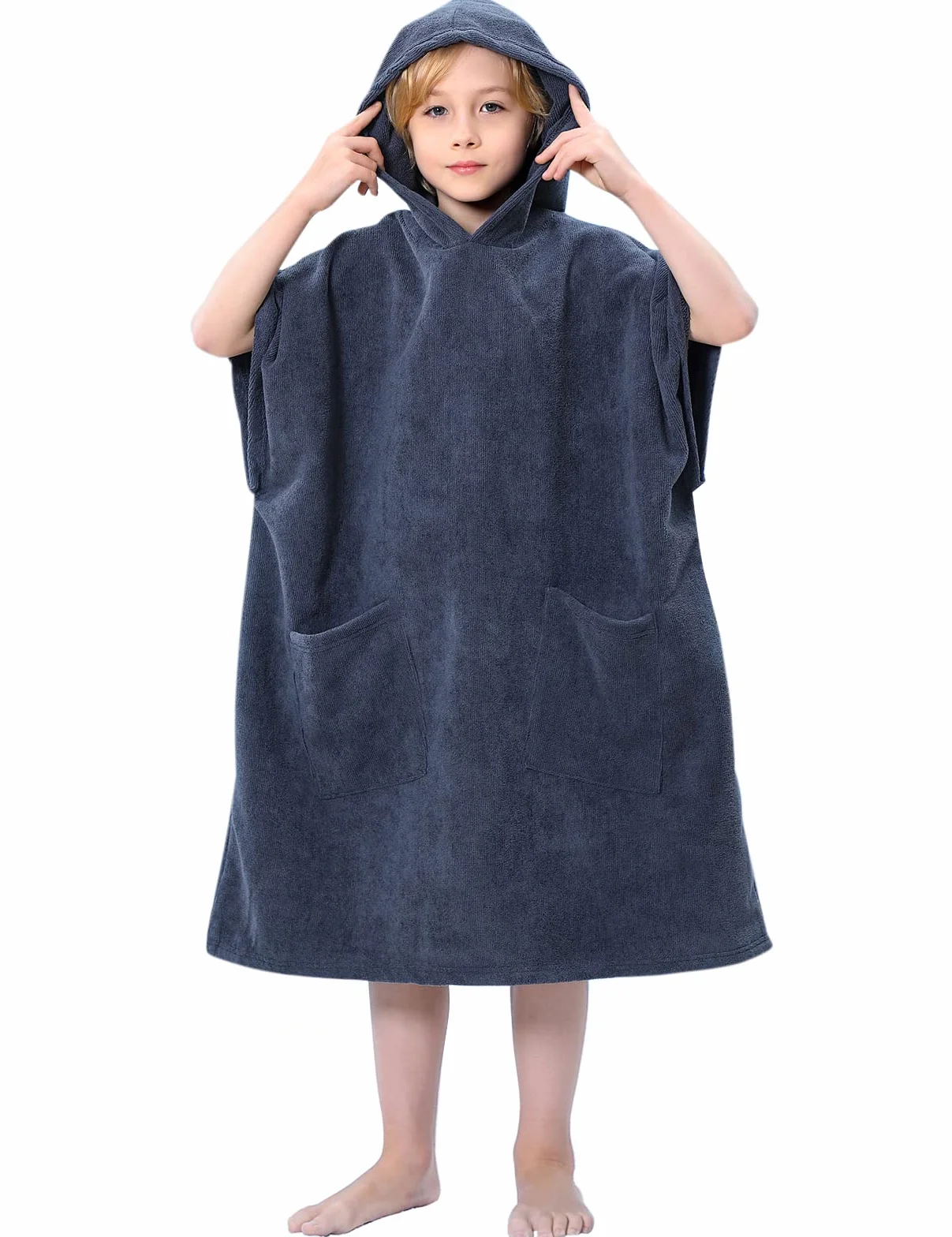TOMEEK Poncho Toalla Infantil con Capucha Toalla de Playa Secado Rápido para Niños