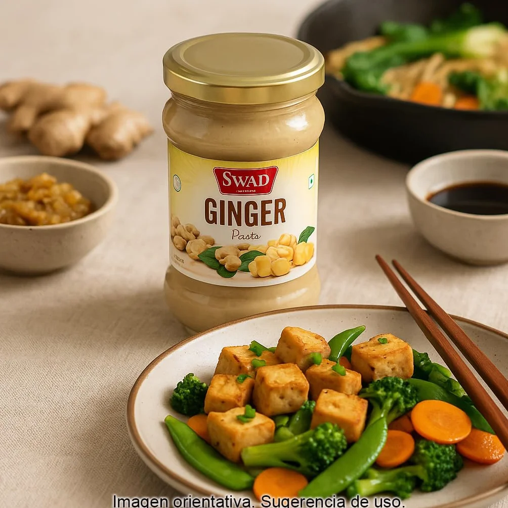 Pasta de Jengibre 300 g 100% jengibre triturado listo para cocinar, ideal para wok, salsas y marinados, sabor asiático sin pelar ni rallar