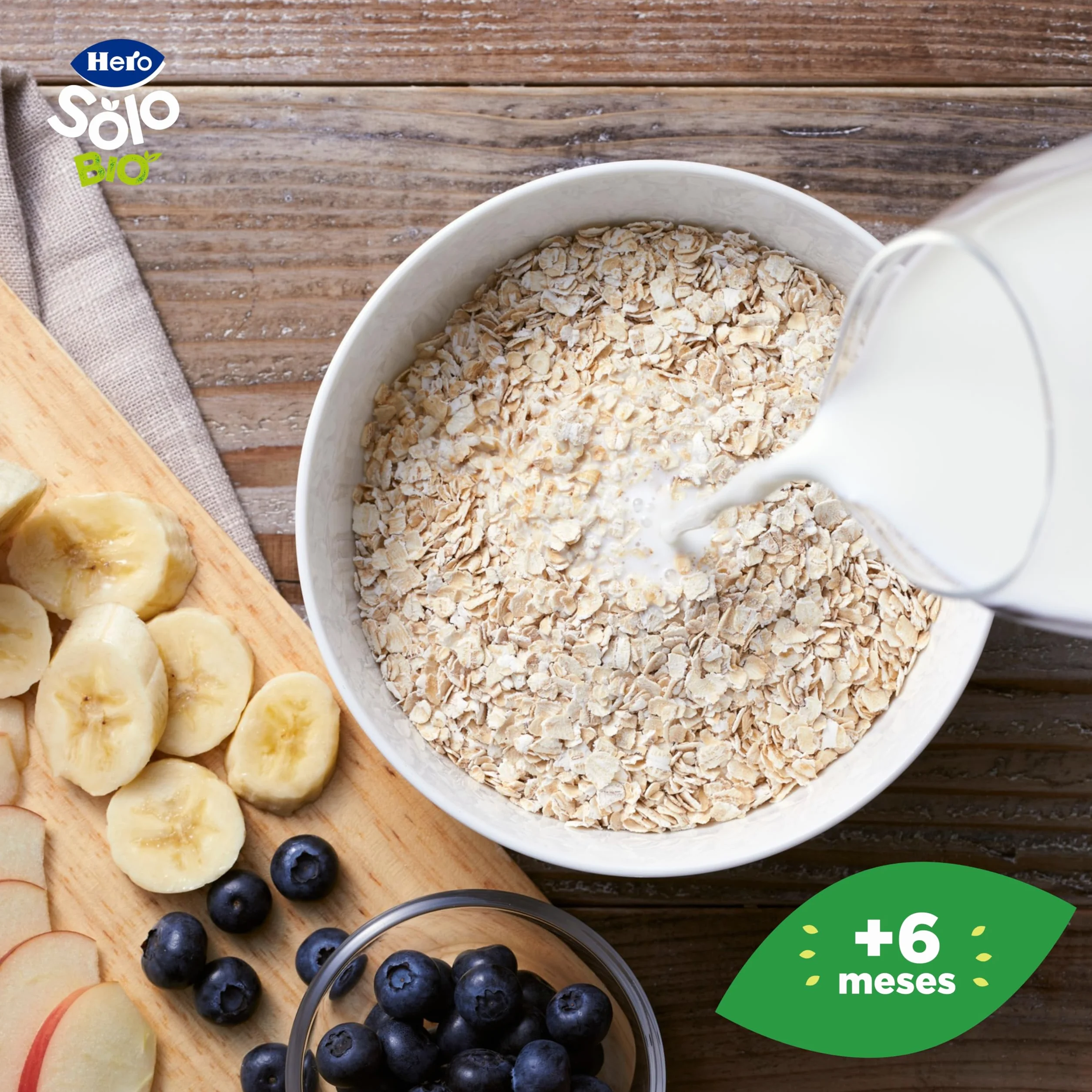 Hero Solo Bolsitas Ecológicas de Plátano Arándanos Yogur Avena Fibra Sin Conservantes Aditivos Aceite Palma Azúcares Añadidos 6 Meses Pack 18 x 100 g