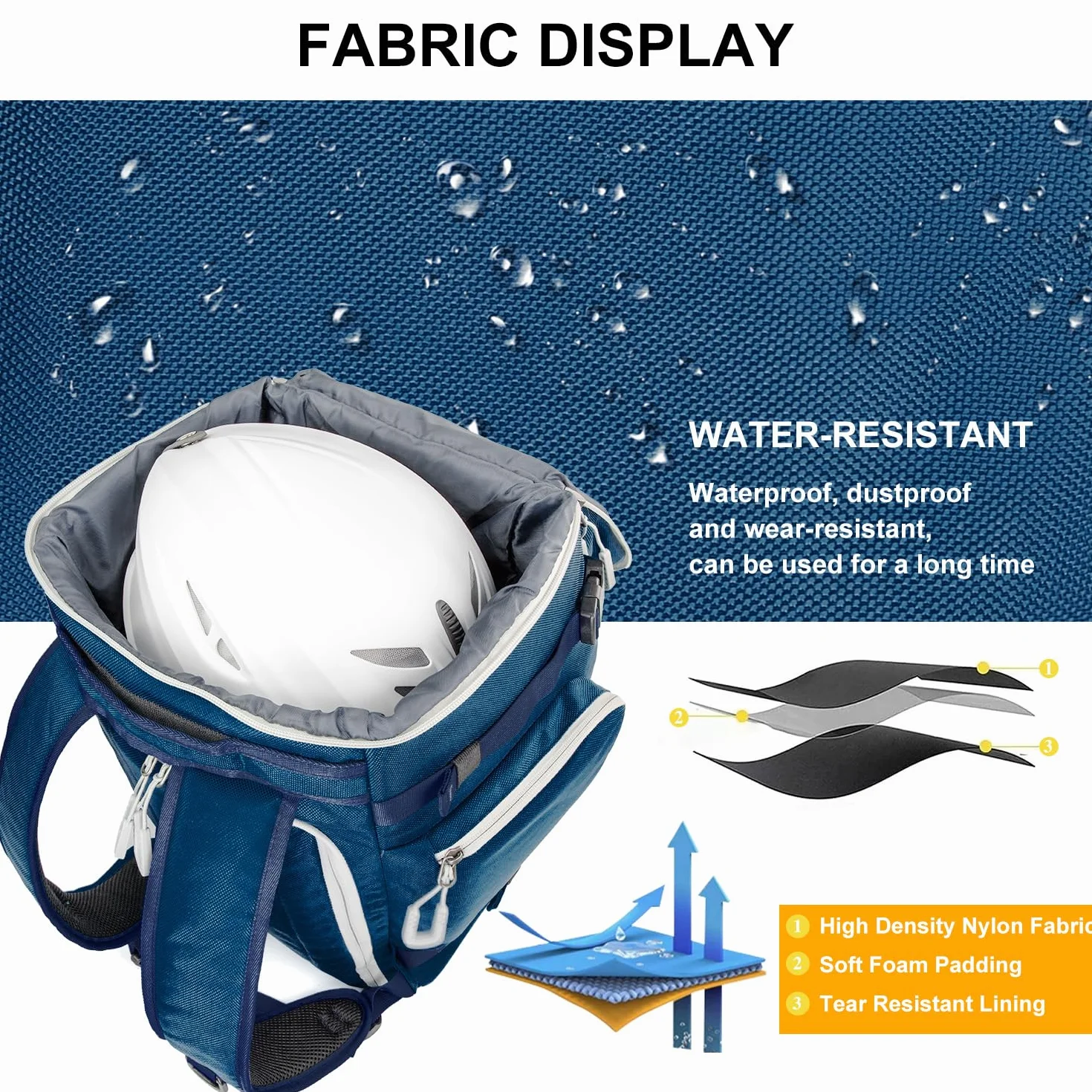 Mochila para Botas de Esquí 65L con Compartimento para Casco, Snowboard