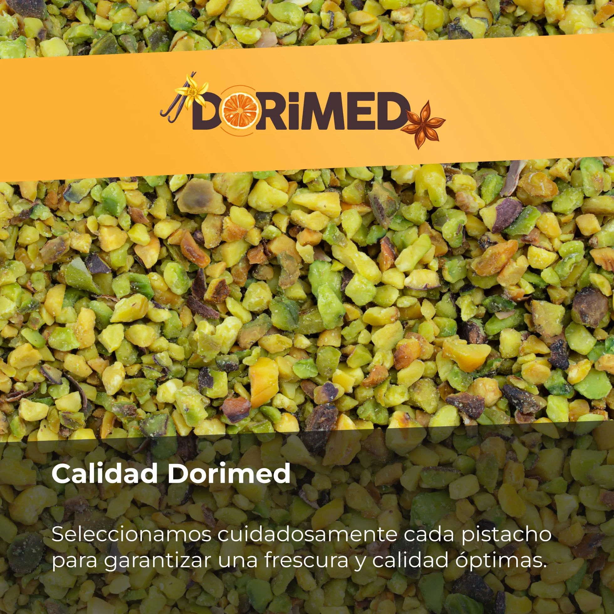 Pistachos Picados y Crudos | Sin Sal | 1 Kg de pistachos de origen natural | Vegano y vegetariano | Sin cáscara | Pelados y frescos | No tostados | Dorimed