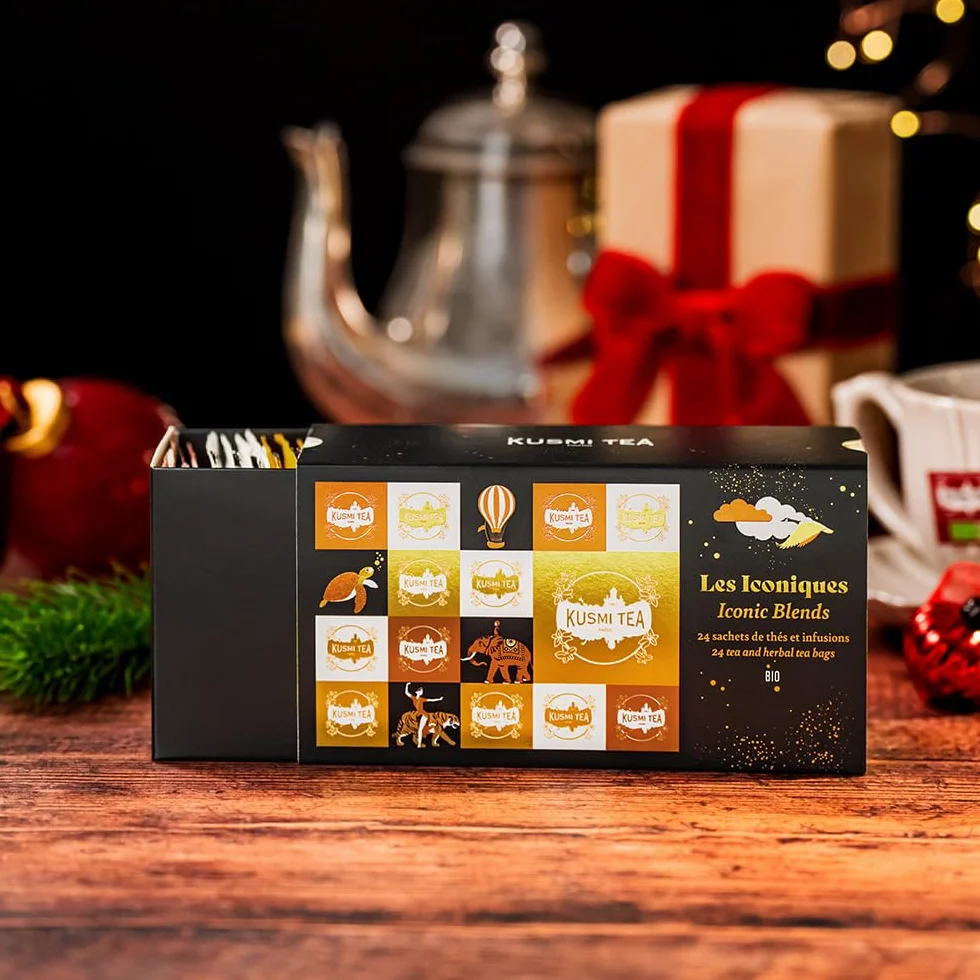 Kusmi Tea The Iconics Organic Black Green White Tea 24 Bags 8 Recipes Gift for Men Women