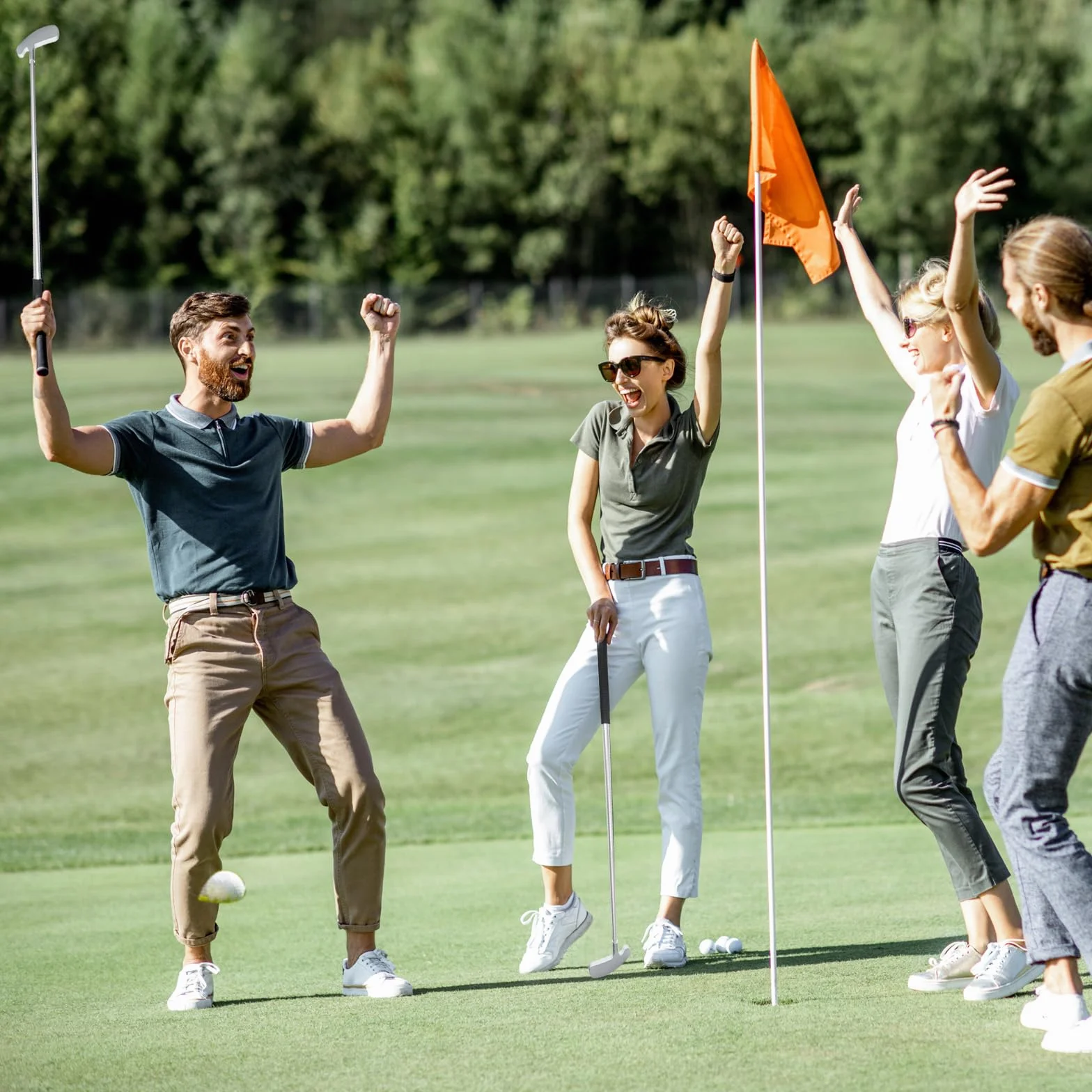 Putter de golf bidireccional para jóvenes principiantes 33 pulgadas con 2 pelotas de golf