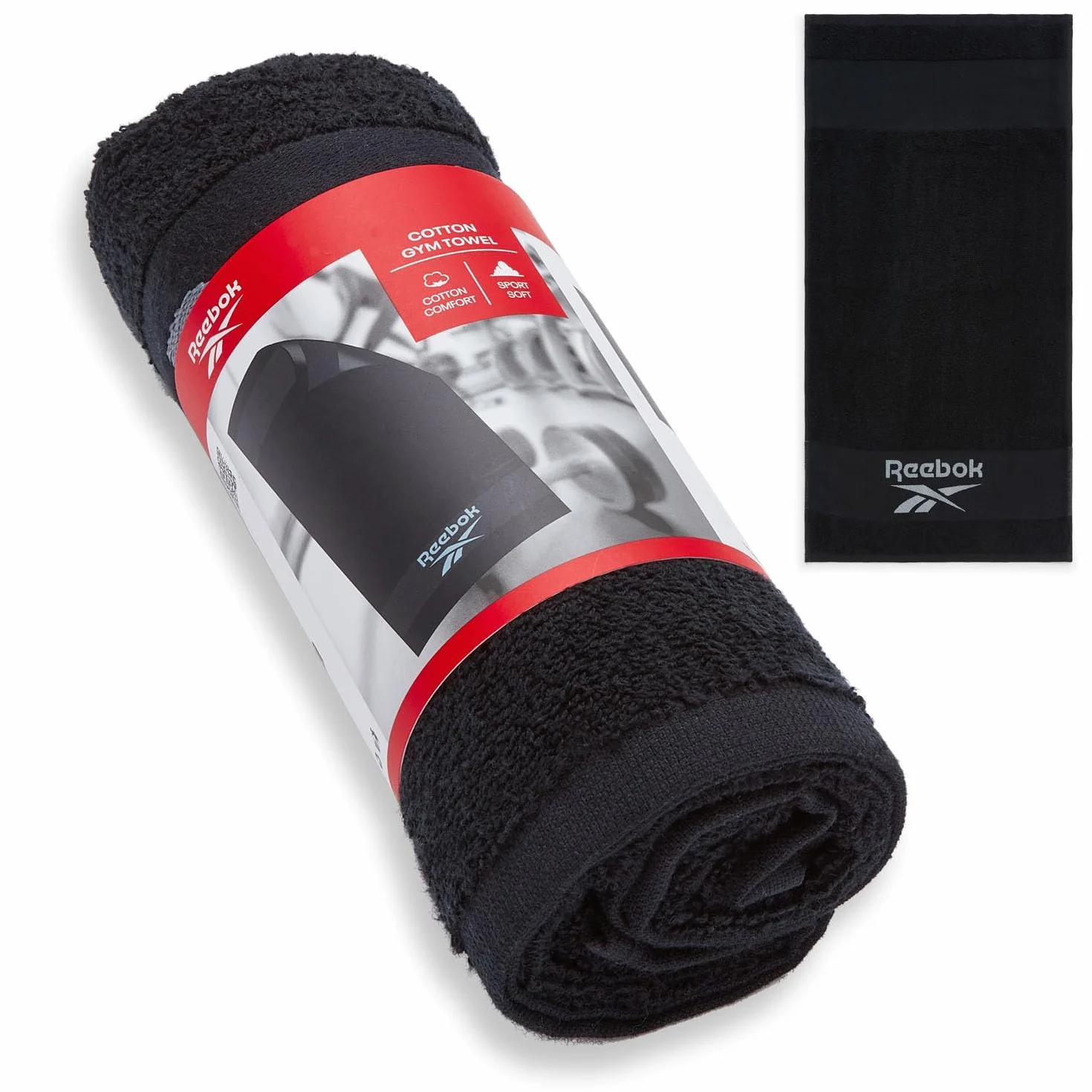 Reebok Toalla de Gimnasio Capri de Algodón 40x80 cm Negro