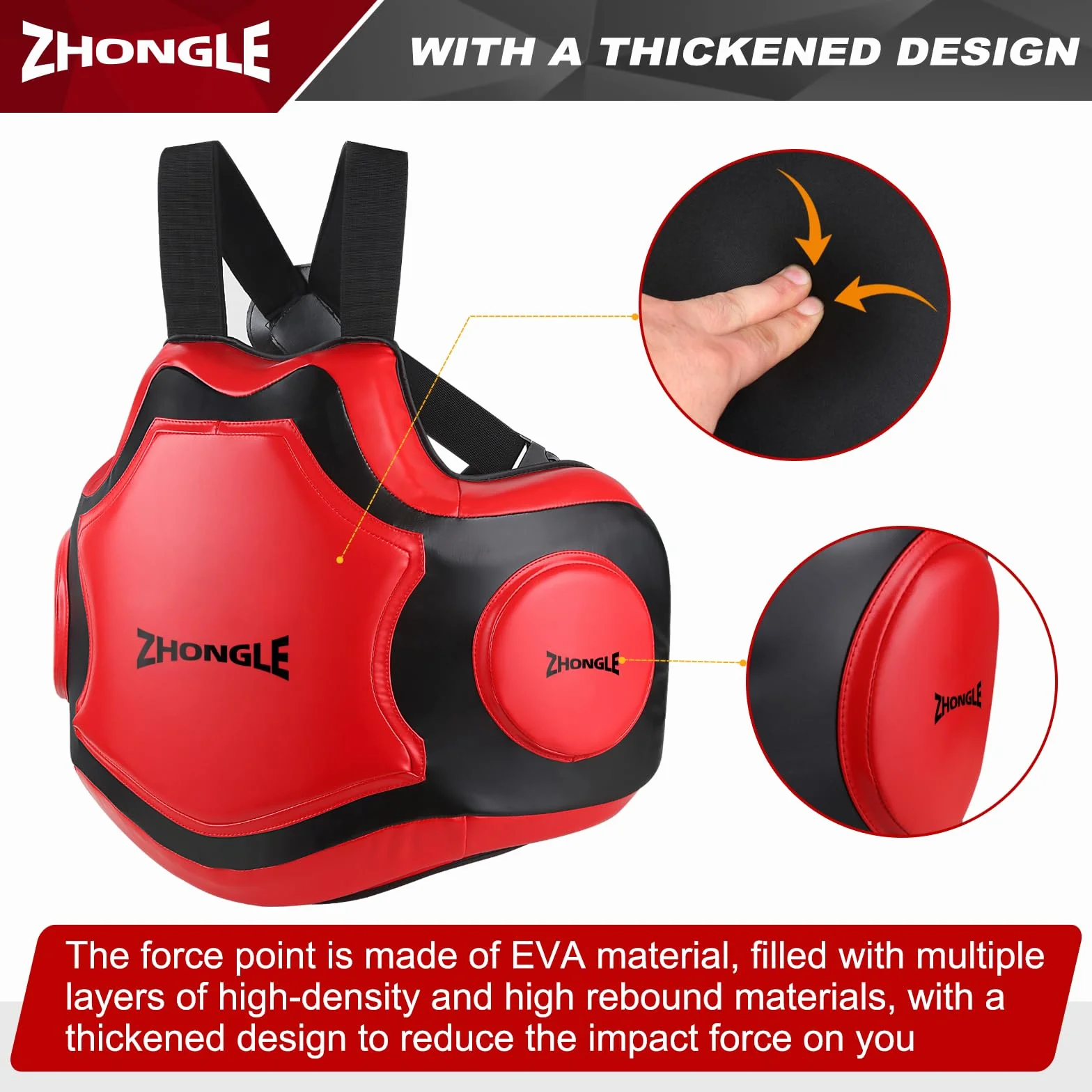 Protector de Cuerpo de Boxeo Profesional de Cuero para Entrenador, MMA, Kickboxing, Taekwondo