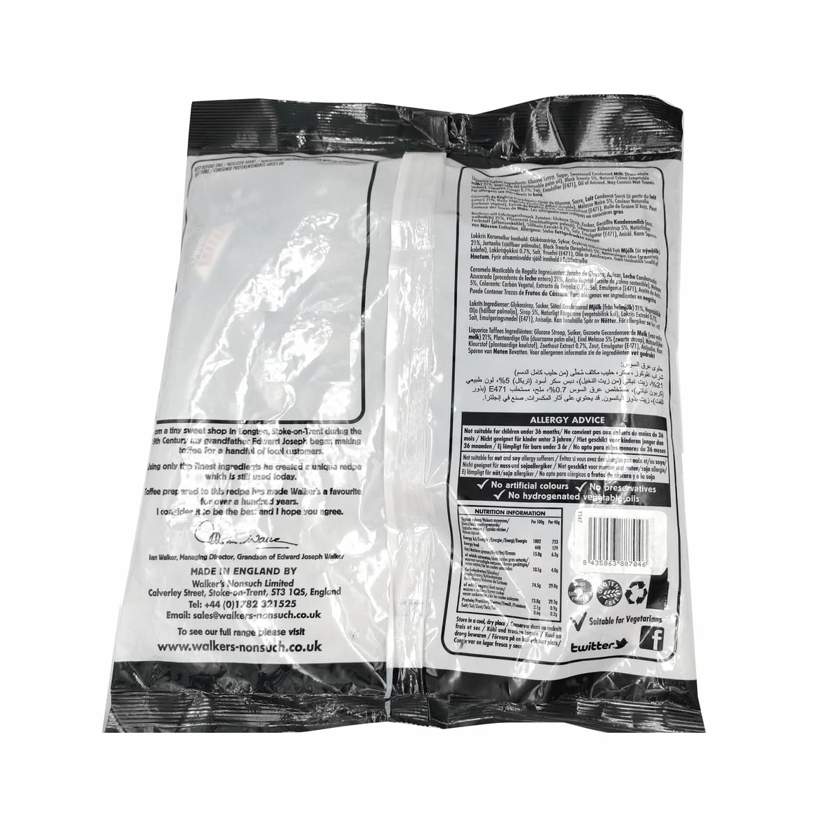 Walkers Nonsuch Toffees & Éclairs Surtido 1 kg Caramelos Masticables Premium de Regaliz Toffee Milk