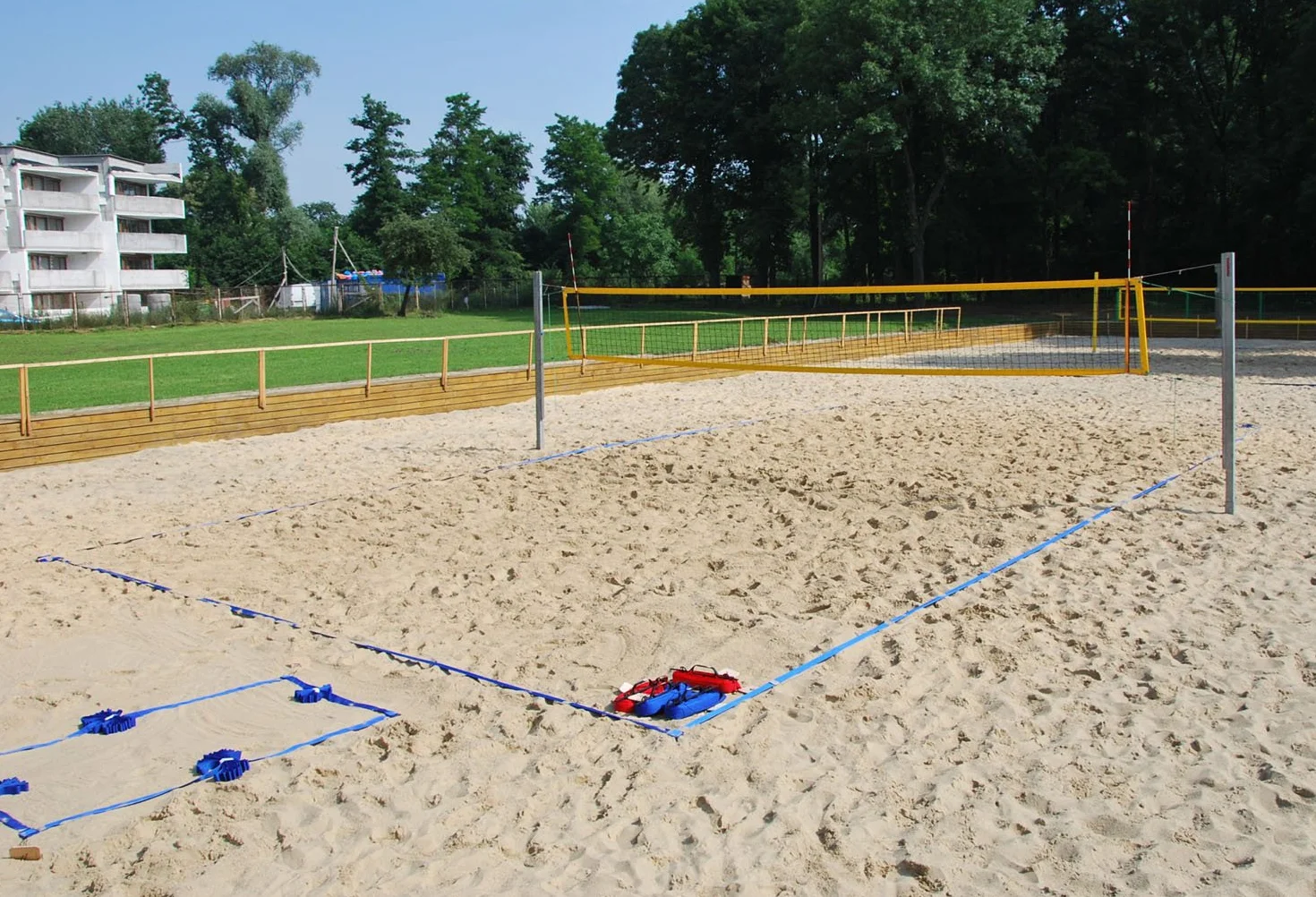 Cintas Marca Campos para Vóley Playa 16x8m x4cm Ajustable 18x9m
