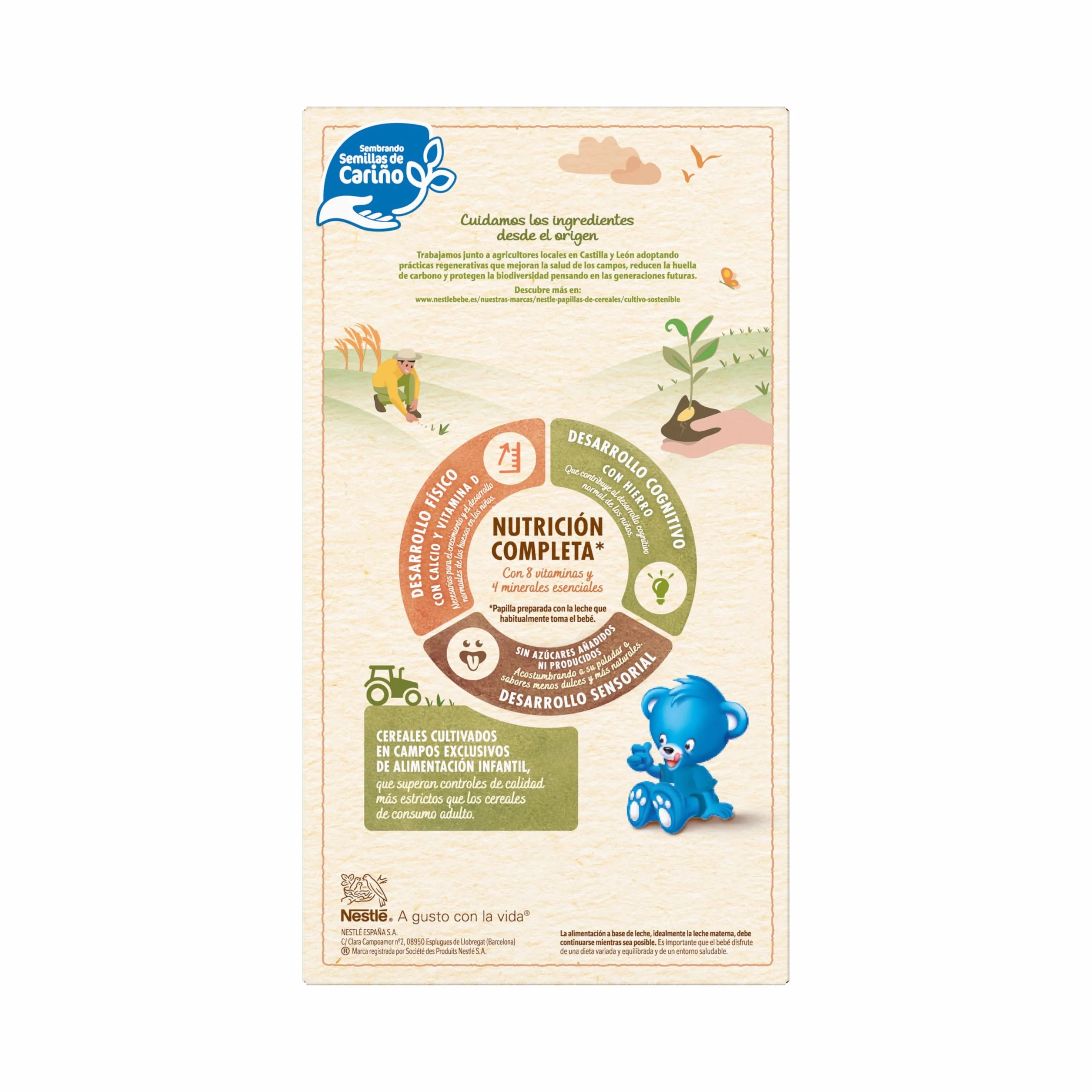 NESTLÉ Papilla 8 Cereales 570g sin azúcares añadidos pack de 8