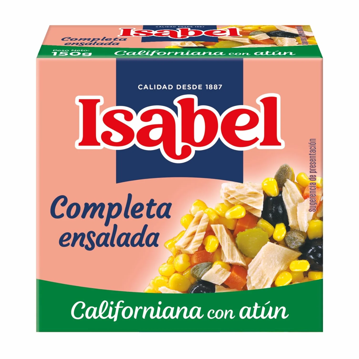 Isabel Ensalada completa californiana con atún, 1 pack de 3 latas de 150gr