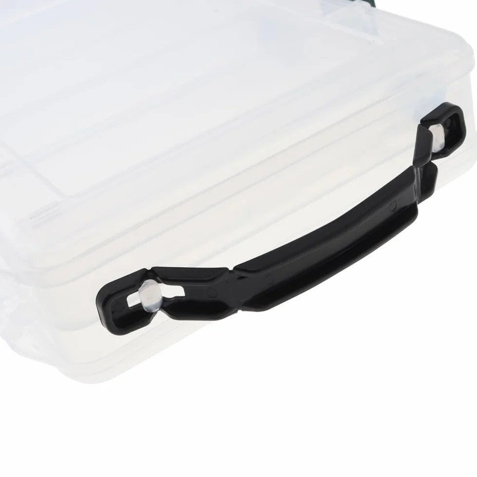 Caja de almacenamiento de aparejos de pesca transparente de plástico 10 rejillas 20 x 16 x 5 cm