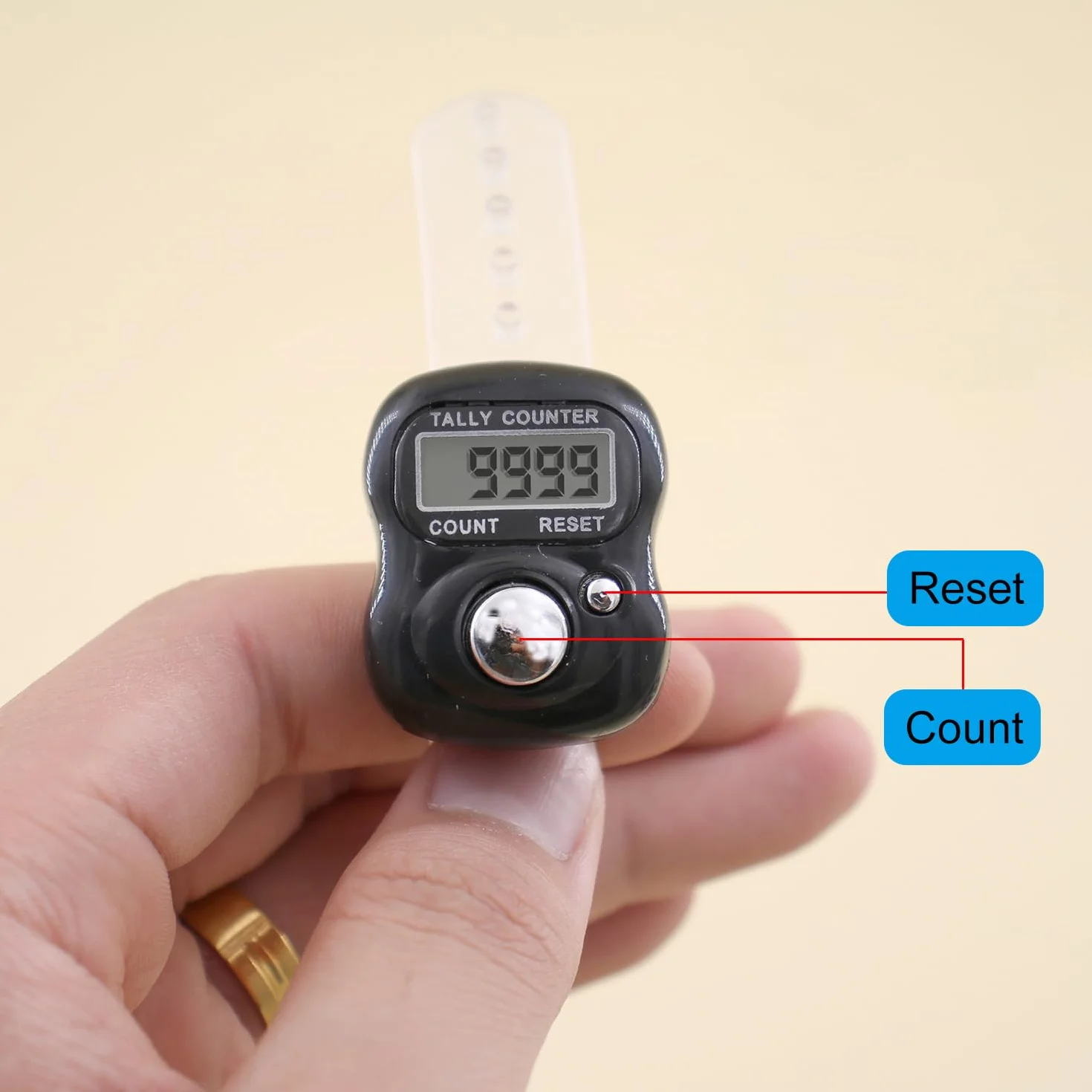 Contador de Dedos Digital 3 Piezas, Contadores Electrónicos Reiniciables con Pantalla para Tejido Punto Ganchillo