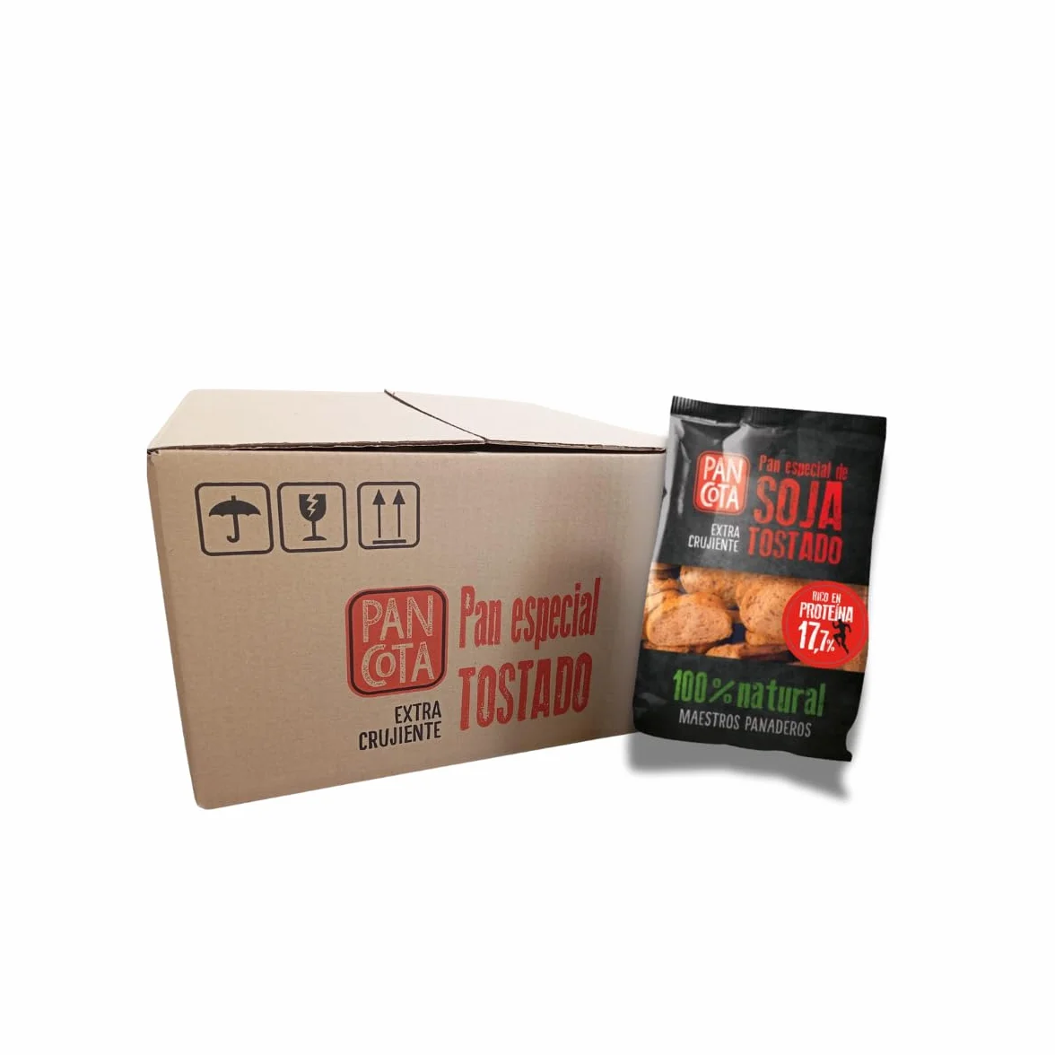 Pan Especial de Soja Tostado de Pan Cota (caja con 14 bolsas)
