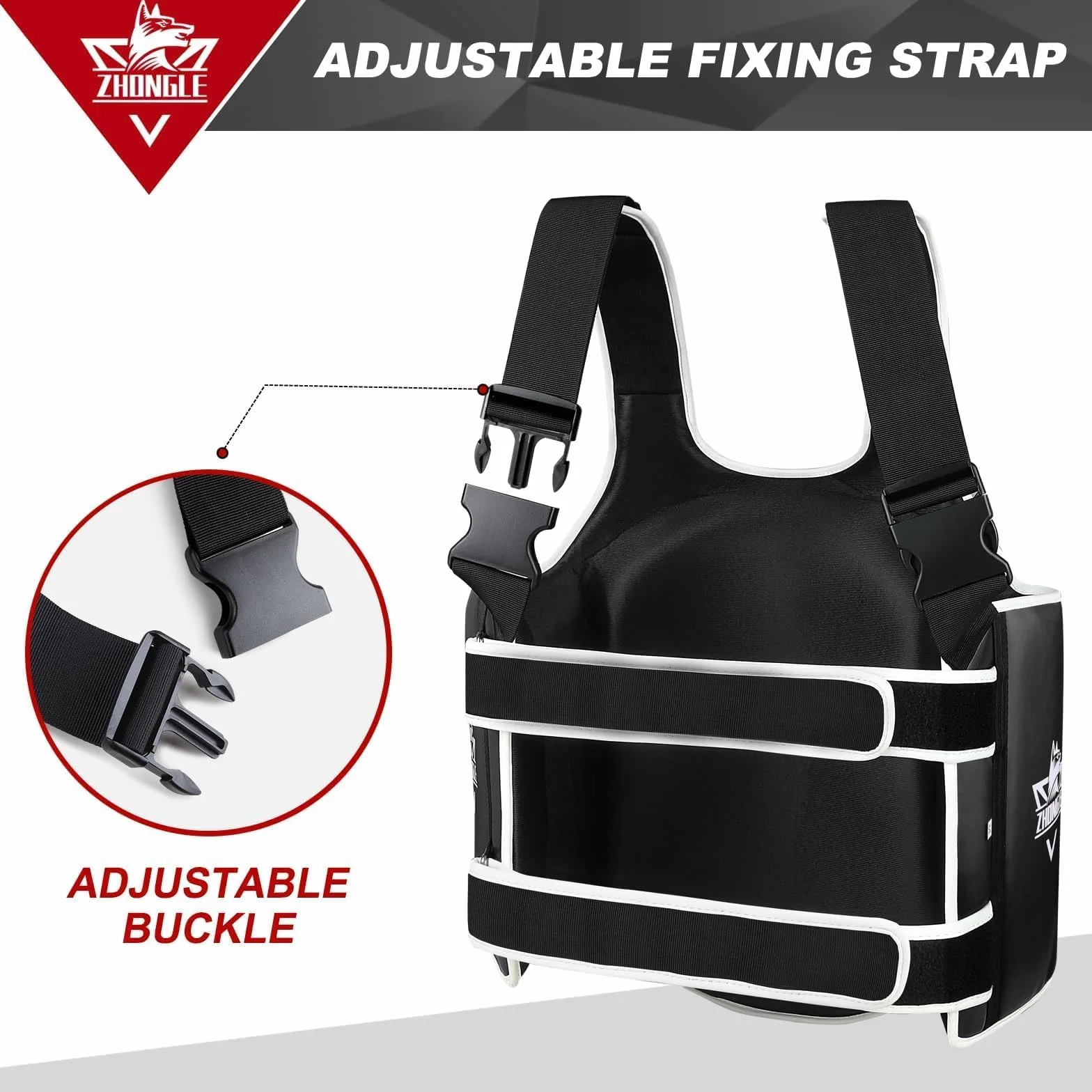 Boxing Chest Protector Adjustable MMA Taekwondo Muay Thai Shield Martial Arts Upper Abdomen Pad