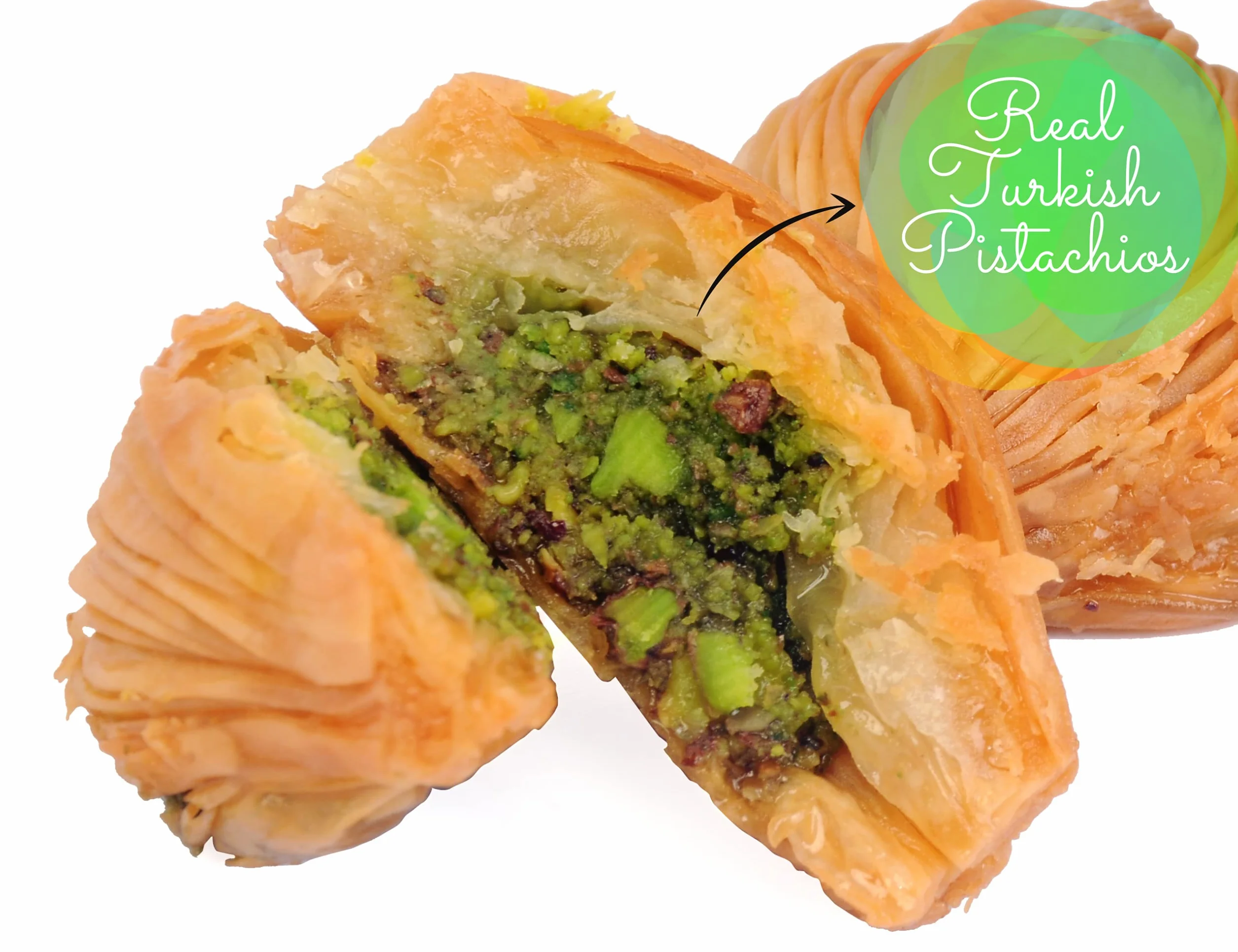 Mughe Gourmet - Caja de regalo elegante de surtido de postres de baklava - 500g/1.1lbs - Baklavas pistacho, anacardo, avellana en tamaño bocado - Dulces de baklawa perfectos para cumpleaños, Navidad