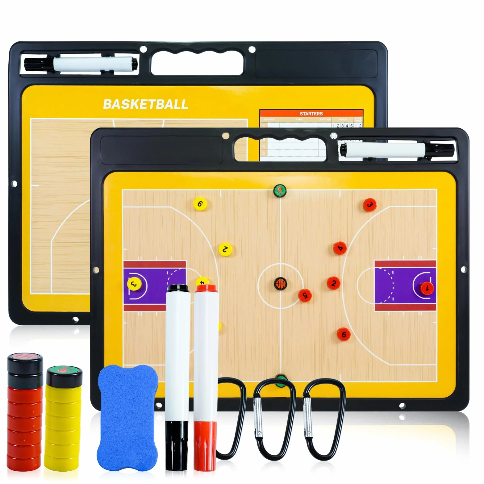 Pizarra Entrenador de Baloncesto Magnética Plegable con Imanes, Lapiceros y Borrador