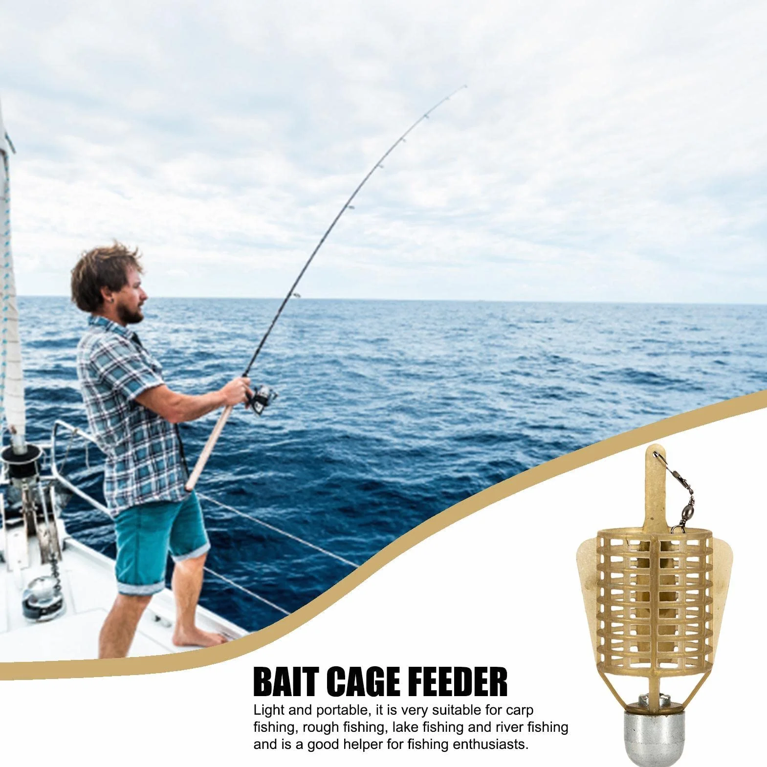 WEITING Jaula de cebo de pesca comedero primavera carpa accesorios