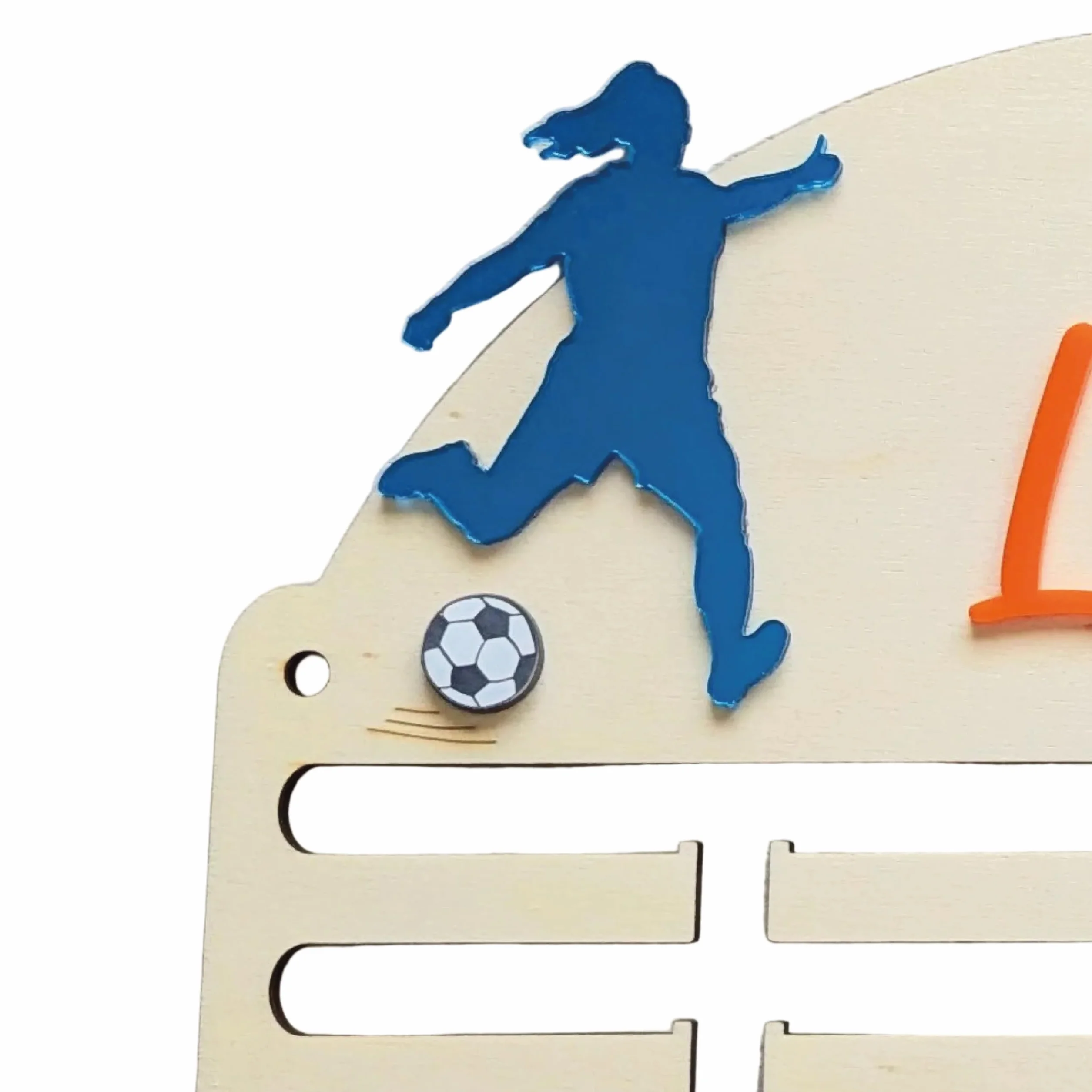Medallero de Fútbol Personalizado para Niños con Nombre y Número en Acrílico Fabricado en España