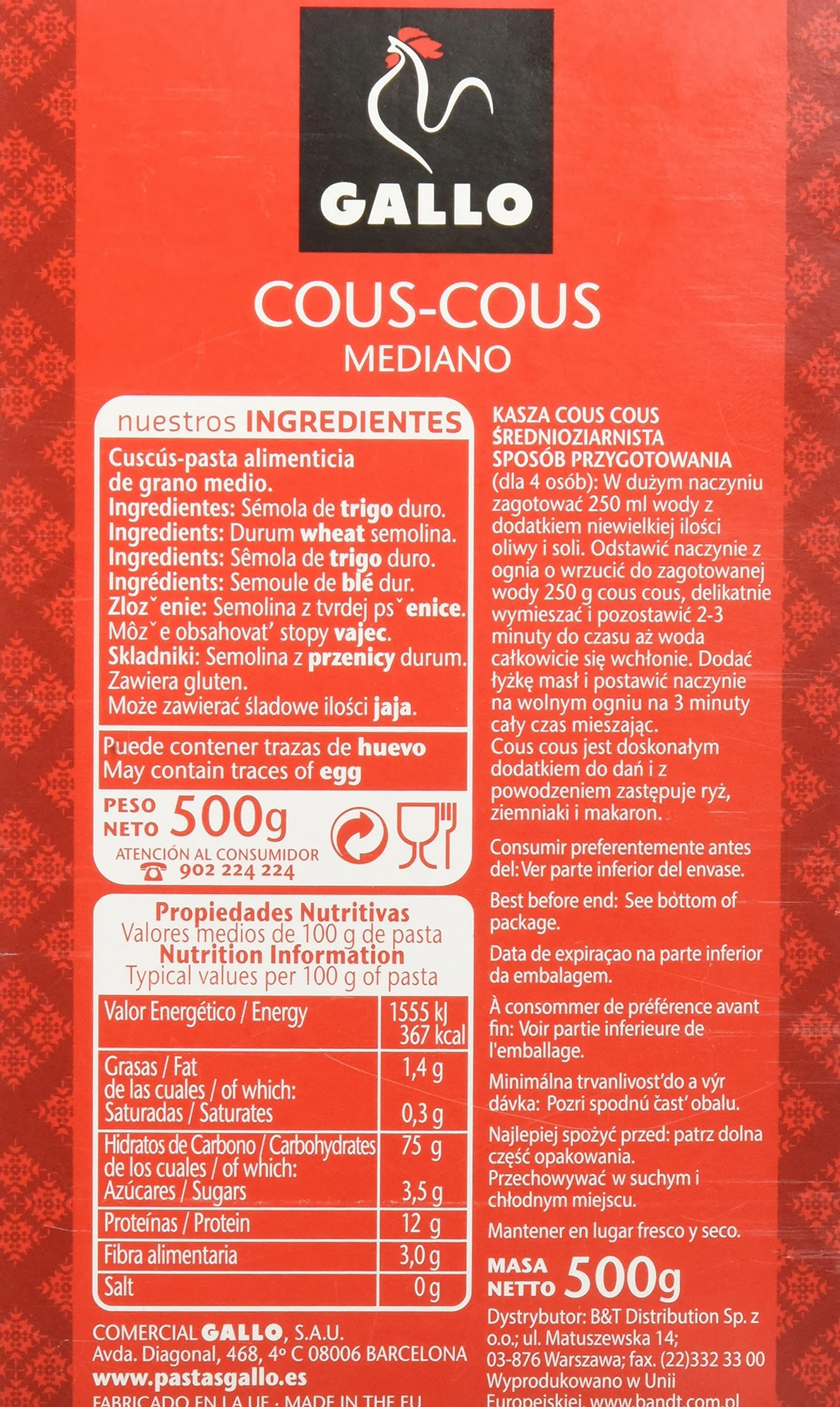 Gallo Cous-cous Mediano, 500g