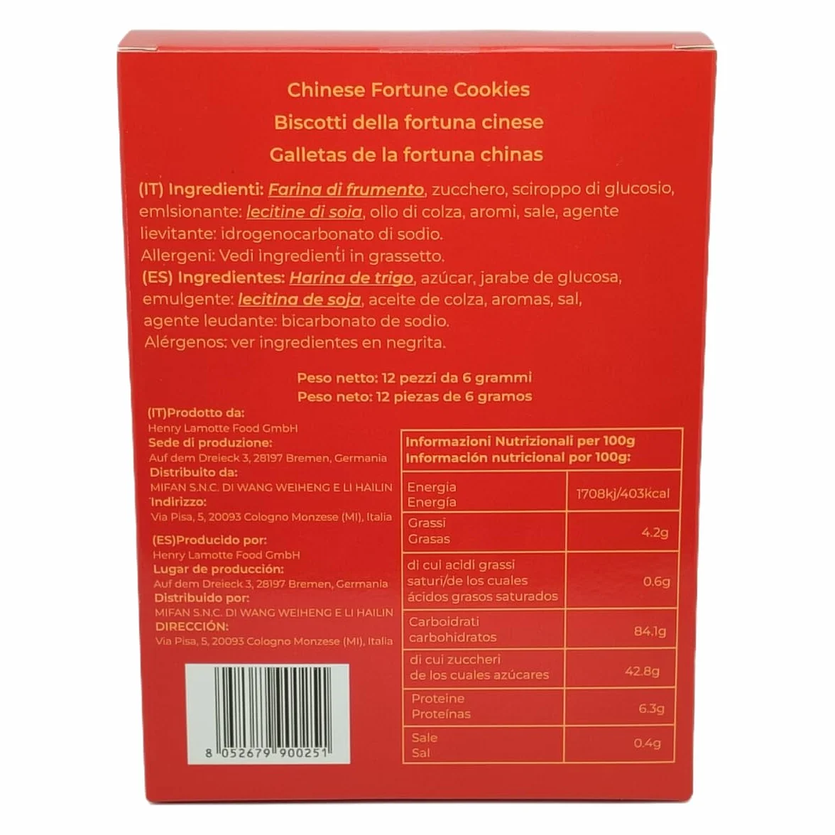 MiFan Fortuna Box - Galletas de la Fortuna Chinas, Mensajes Proféticos, Deseos en Español, Paquetes Variados, Sabor Vainilla (12 Piezas)