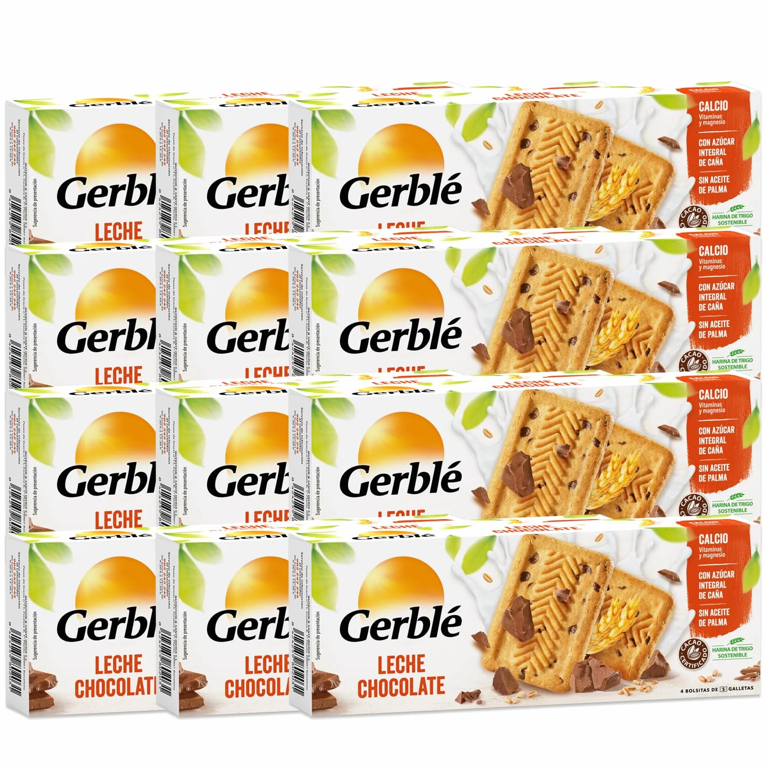 Gerblé Galleta de Leche, Chocolate y Yogur, 12 Unidades