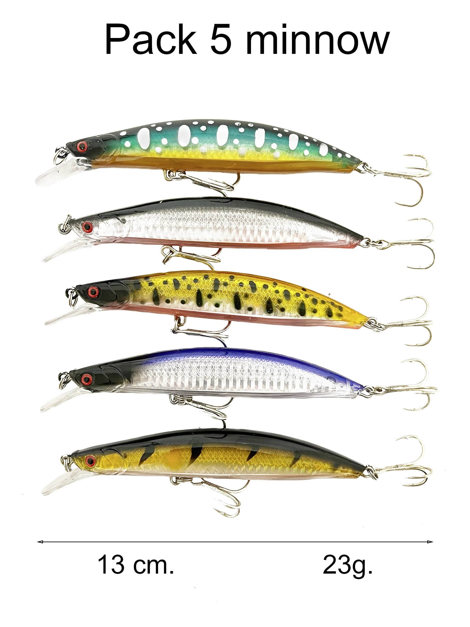 Señuelos de Pesca Spinning Lubina Artificiales Flotantes 13cm 23g