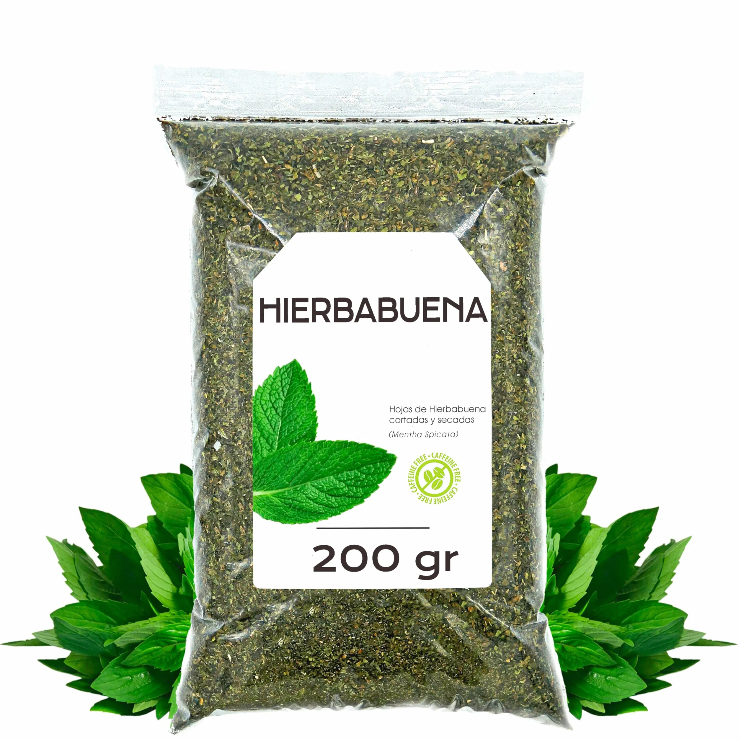 Hierbabuena 200 gr - Te de Hojas de Hierbabuena Cortadas - Infusion de Menta - Te de menta - Infusiones a Granel - Infusión de Hierbas - Propiedades Naturales