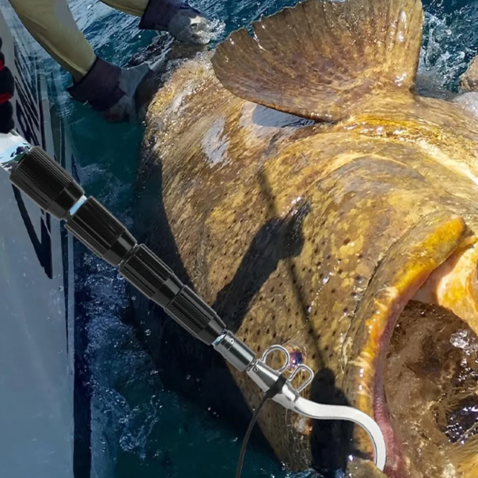 Gancho de pesca de acero inoxidable 6 metros cuerda 1/2 pulgada rosca agua salada dulce