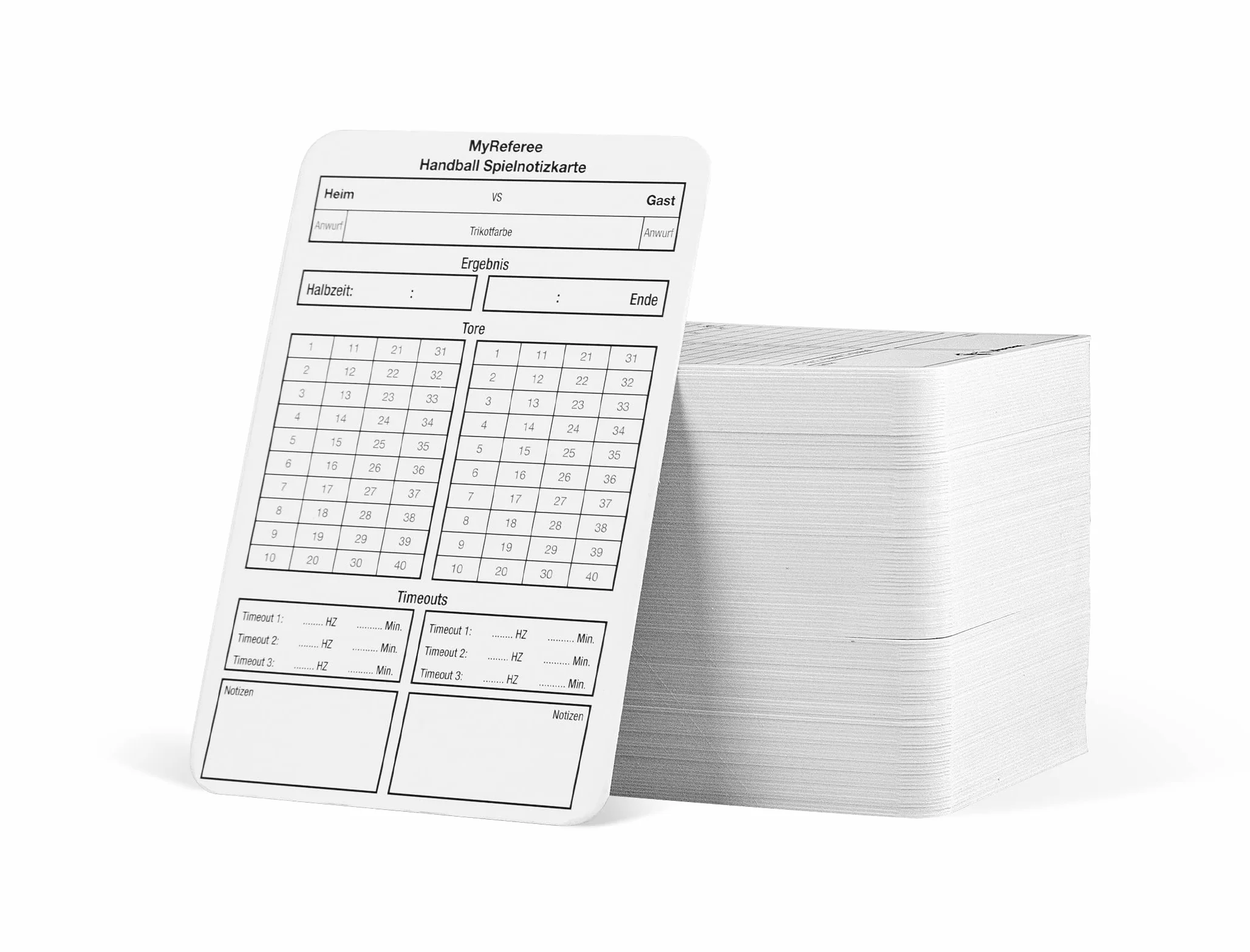 Tarjetas de árbitro de Balonmano My Referee 100 Unidades
