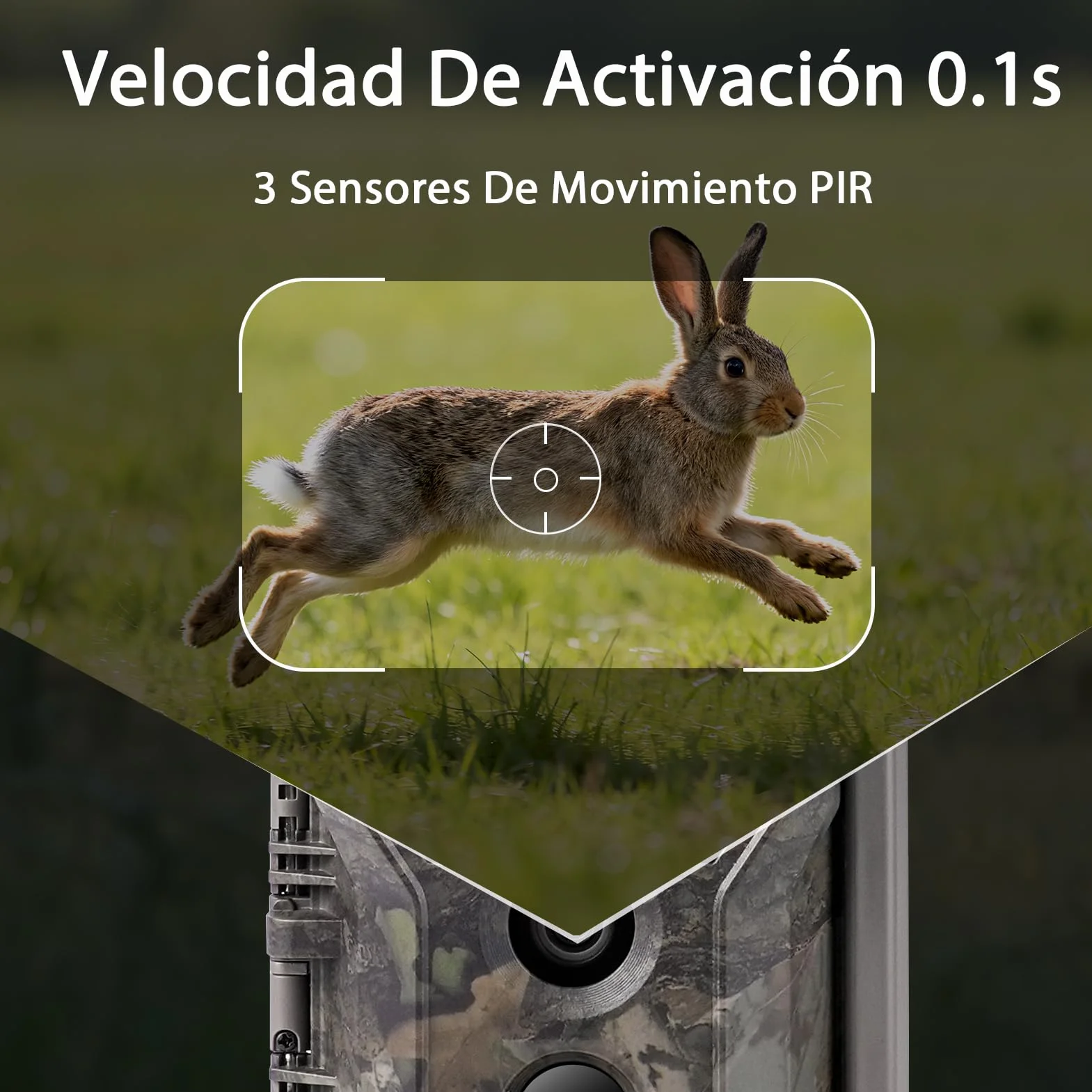 Meidase P300 Cámara de Caza WiFi Bluetooth 50m Alcance 64MP 1296p Visión Nocturna IP66 Impermeable