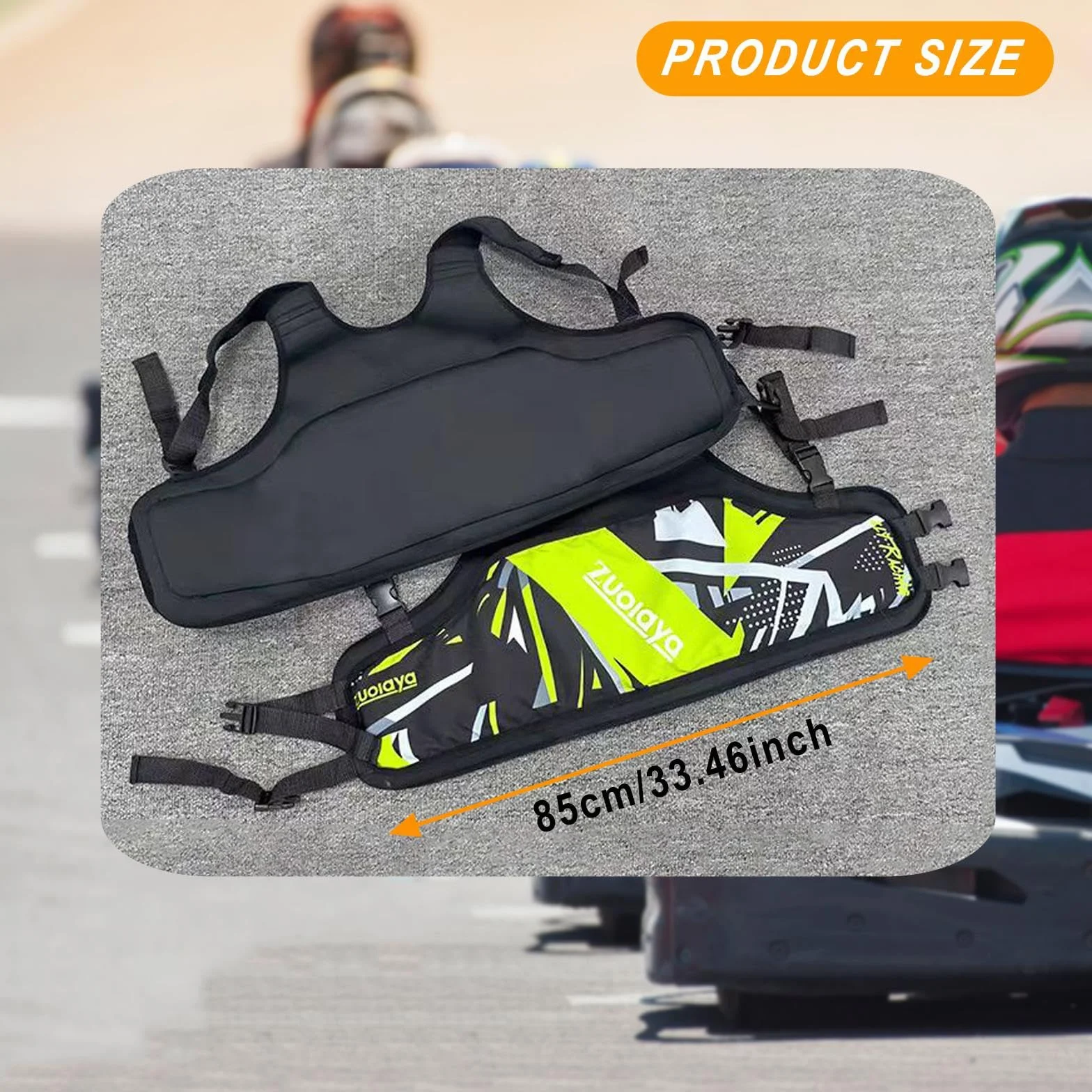 Milageto Chaleco Protector de Costillas de Karting para Adultos, Ajustable, Amarillo