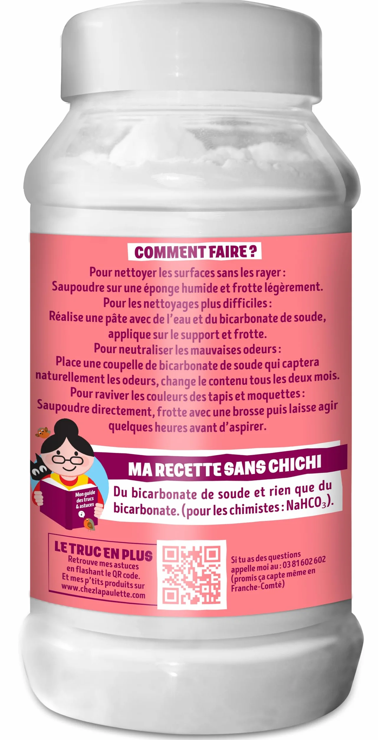 Paulette – Bicarbonato de sodio Ecocert – Limpia, reaviva los colores, neutraliza los malos olores – 950 g