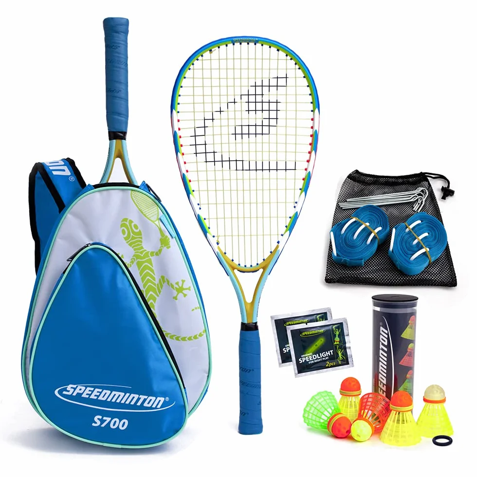 Speedminton S700 Set Original Badminton de Velocidad Crossminton All-Round Incluye 2 Raquetas 5 Gallitos Cancha Facil de Armar Maleta