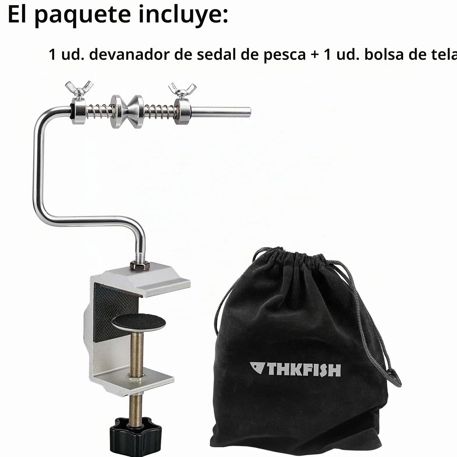 THKFISH Enrollador de Hilo de Pesca Portátil Ajustable Accesorios de Pesca