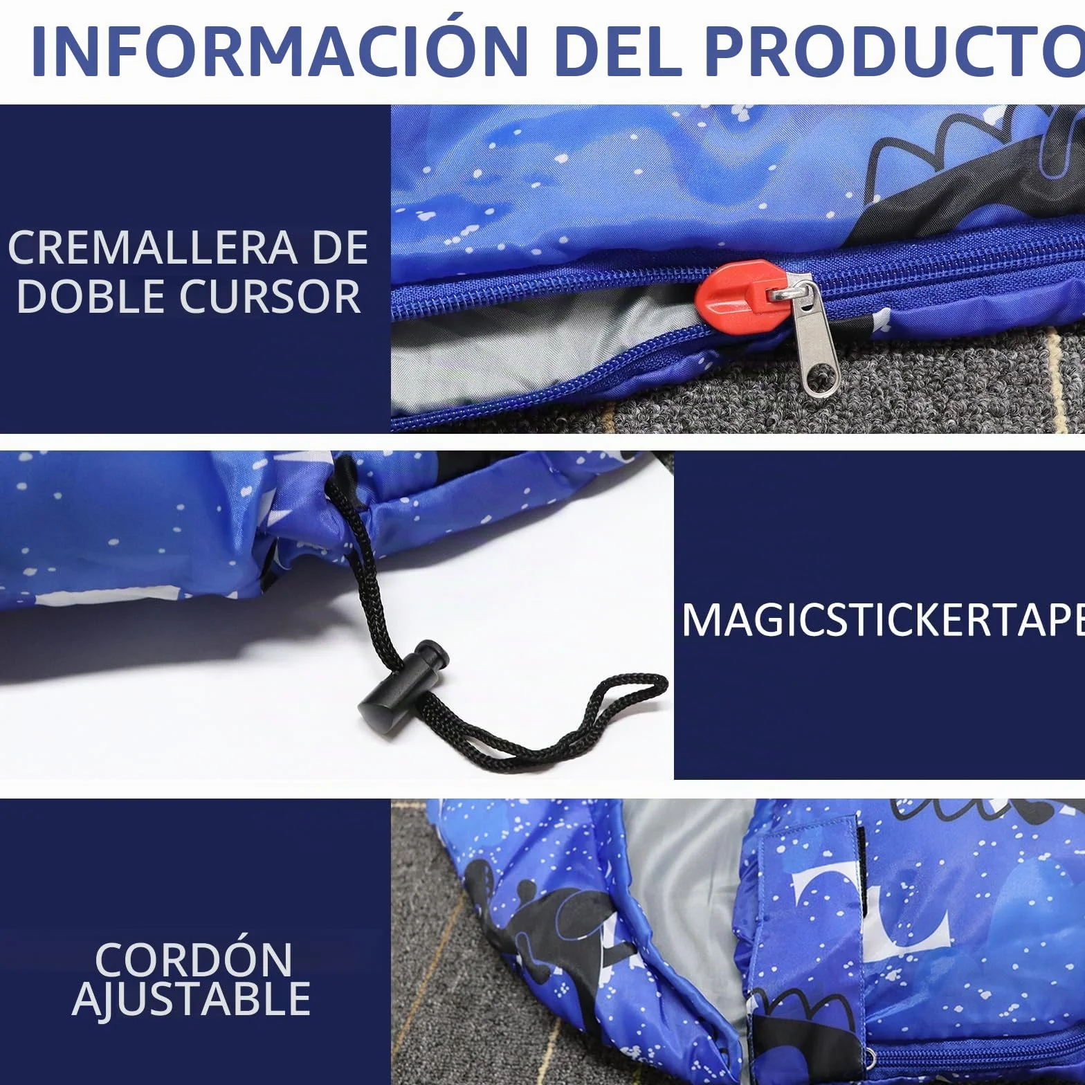 Sacos de dormir para niños, sacos de dormir de camping con bolsa de transporte, saco de dormir compacto para senderismo, mochileros, 3 estaciones, clima cálido y fresco, ligero, impermeable, viajes al
