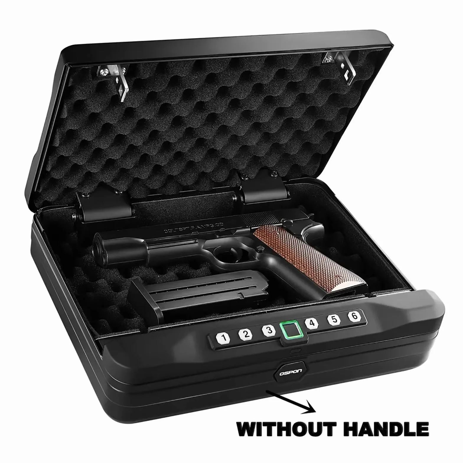 Caja Fuerte Biométrica para Armas y Dinero, Pequeña con Contraseña y Huellas Dactilares