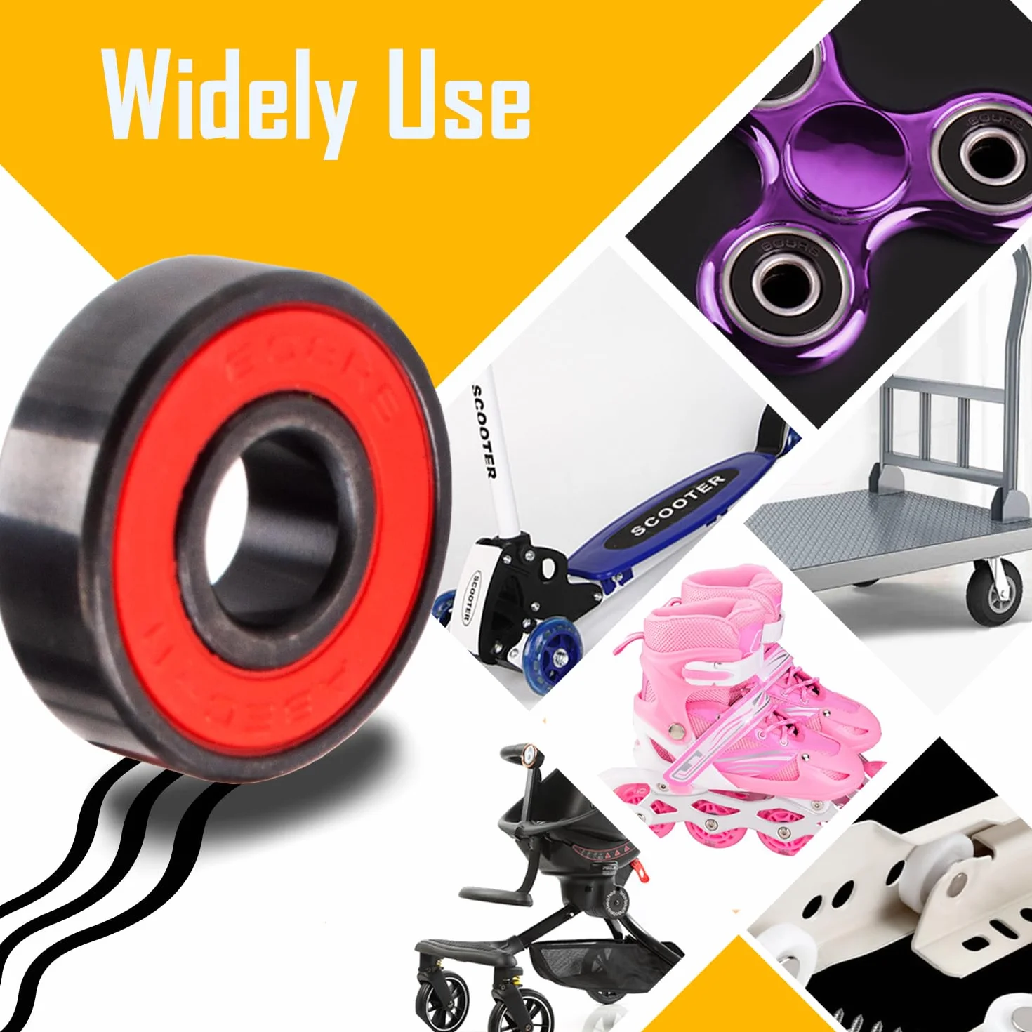 Senston Rodamientos de Bolas ABEC-11 608 RS 8 Piezas para Monopatín Velocidad