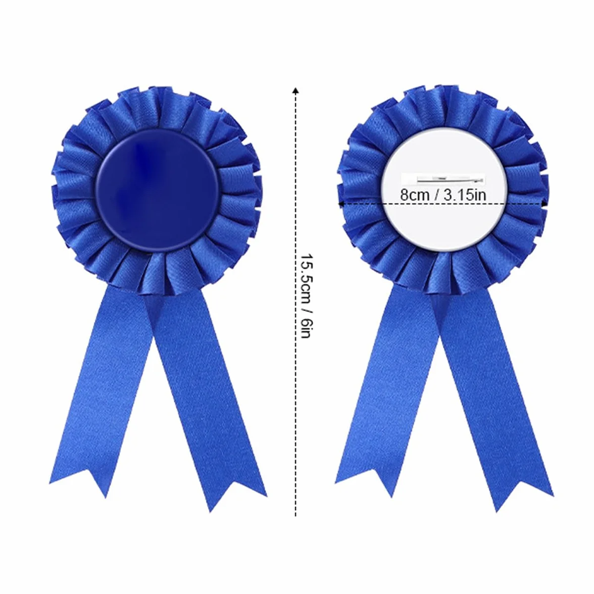 Paquete de 12 Medallas de Rosetas Azules para Eventos Deportivos, Aulas, Espectáculos de Talentos