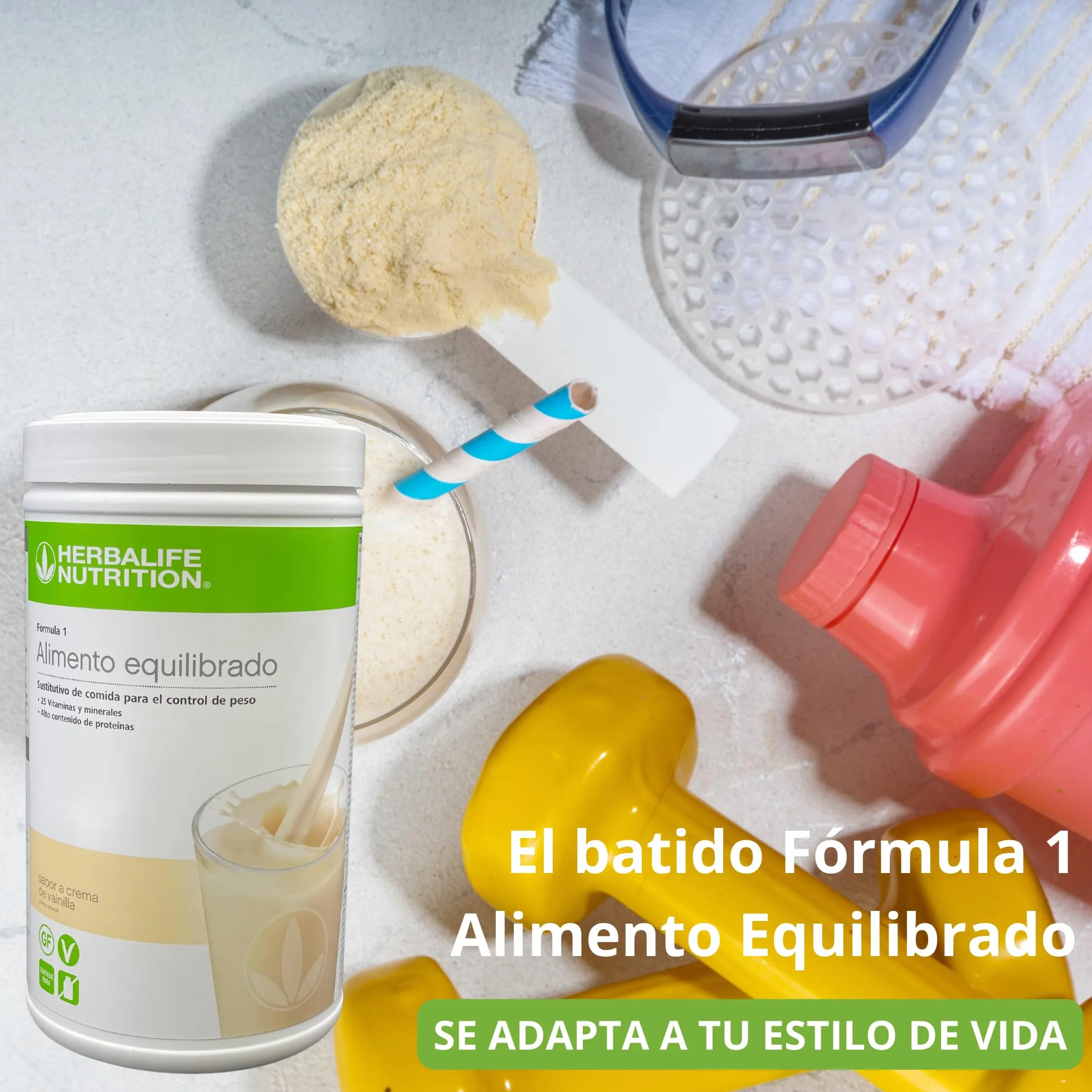 HerbalifeNutrition Formula 1 Crema de Vainilla - Batido Proteinas - Batidos Sustitutivos de Comida para Adelgazar - Alimento Equilibrado Apto para Veganos 550g (550g, Crema de Vainilla)