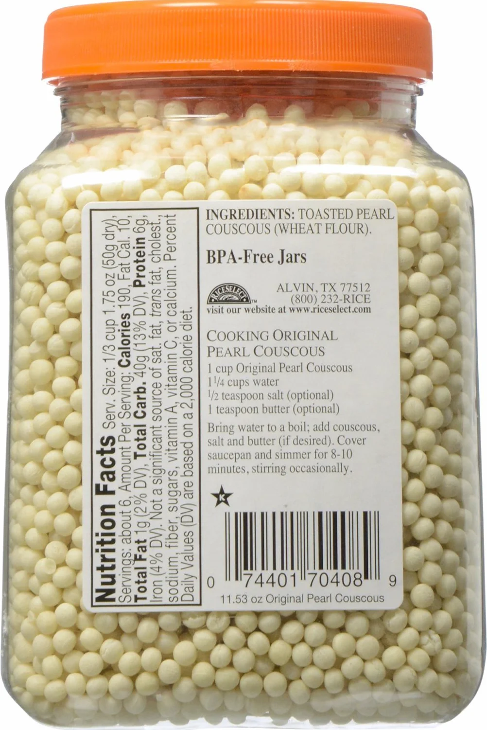 Riceselt Original Pearl Couscous, 11 oz