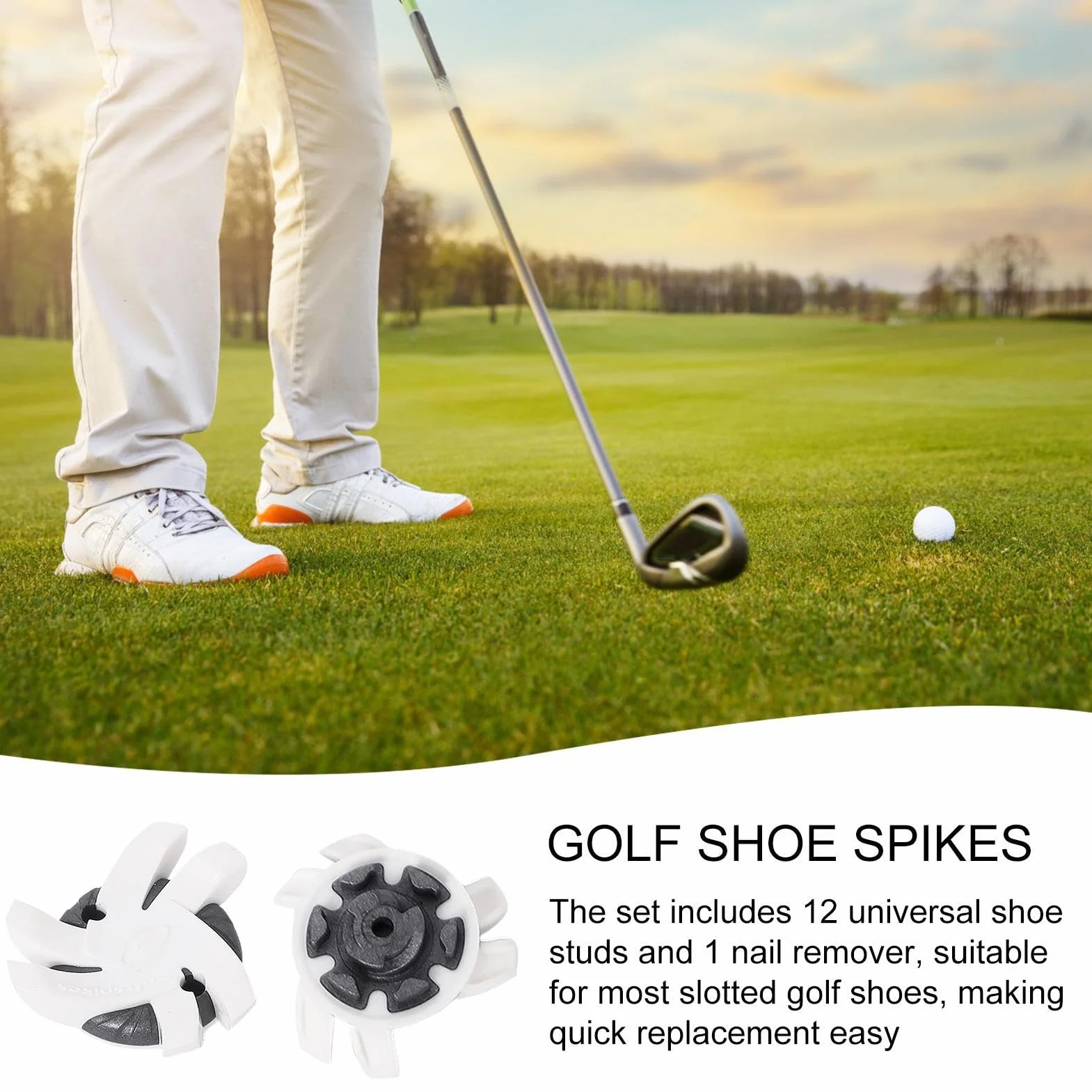 Clavos para zapatos de golf, Reemplazos de clavos antideslizantes, Tacos prácticos para canchas