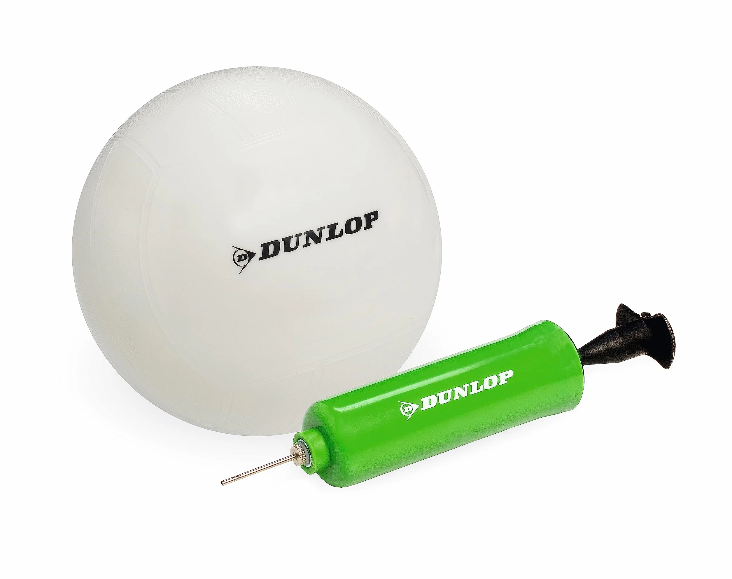 DUNLOP Set de Voleibol 609x220 cm Red Piquetas Pelota Bomba Bolsa Transporte Verde/Negro/Blanco