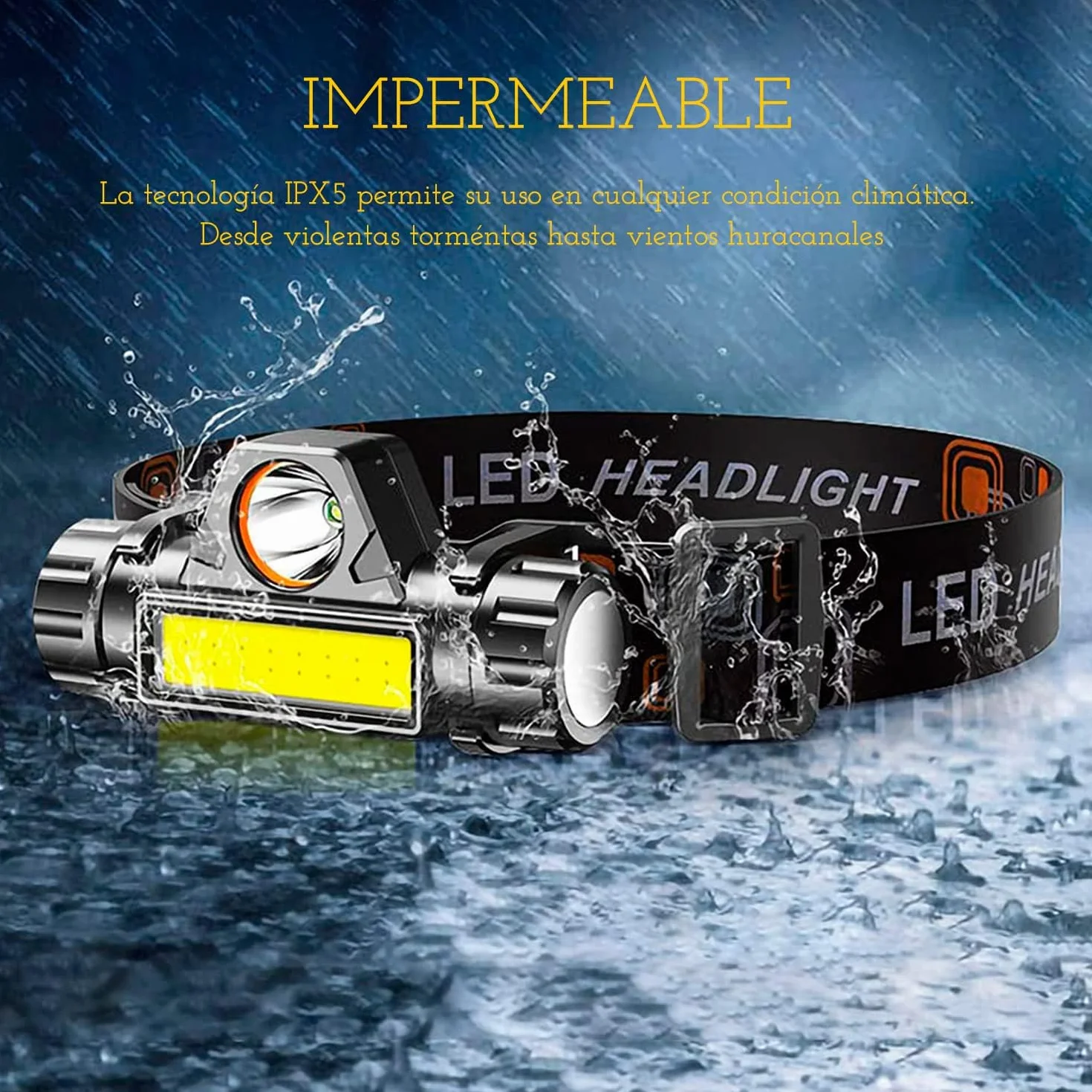 CREADY® Pack 2 Linterna Frontal LED Recargable, Luz Cabeza Alta Potencia Impermeable para Correr, Excursión Ciclismo