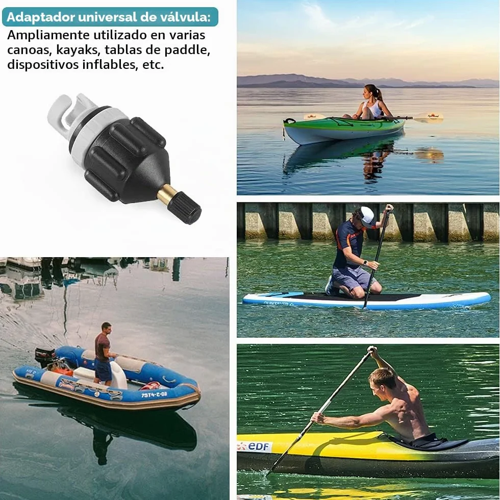 XCOZU Adaptador de Válvula de Aire Inflable para Canoa y Kayak