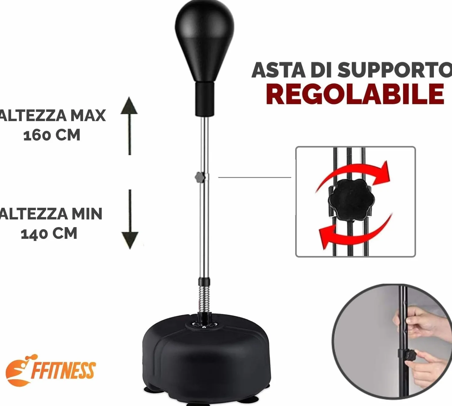 Speed Ball Punching Bag 140-160 cm Entrenamiento Boxeo Adultos