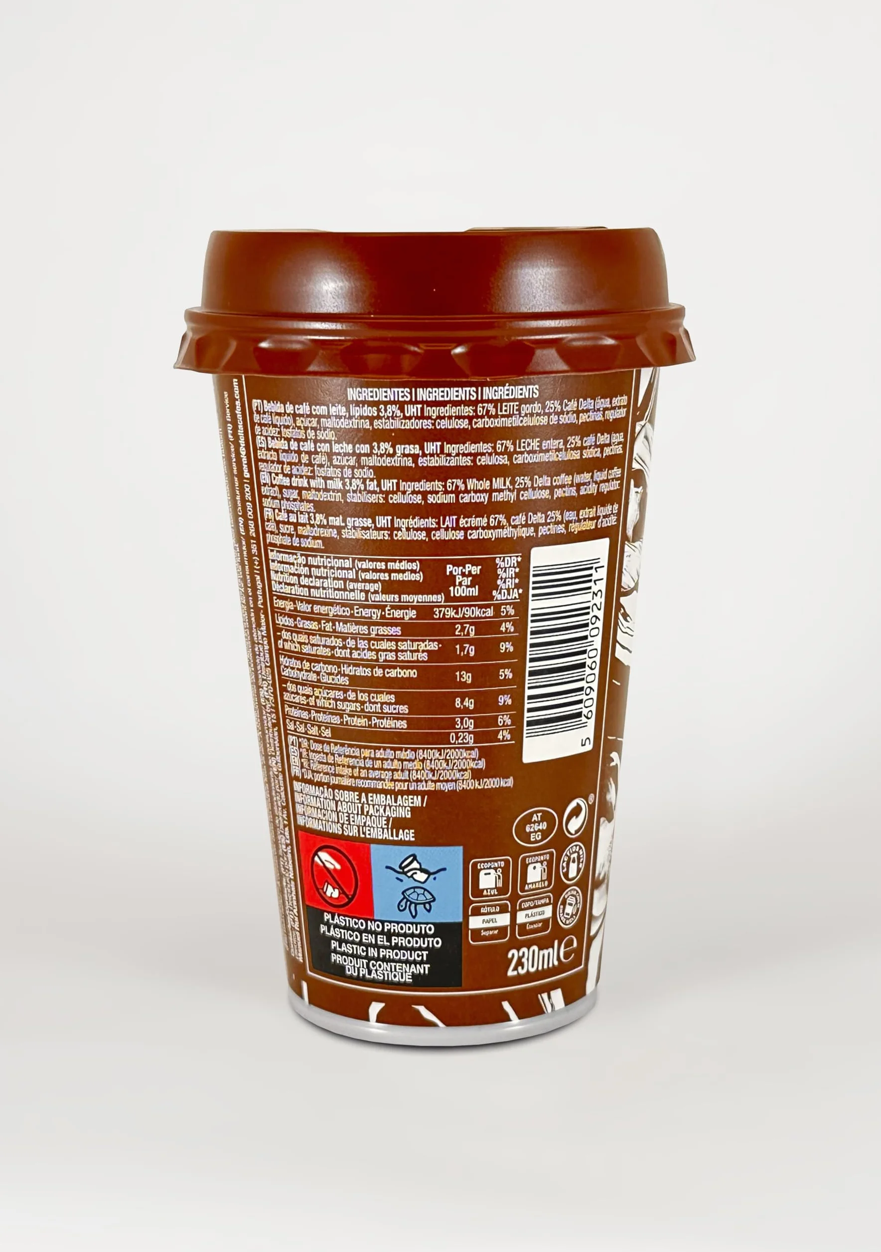 Go Chill Coffee Latte - Bebida de Café Lista para Beber - Suave Refrescante y Espumoso - Espresso y Leche - 230 ml.