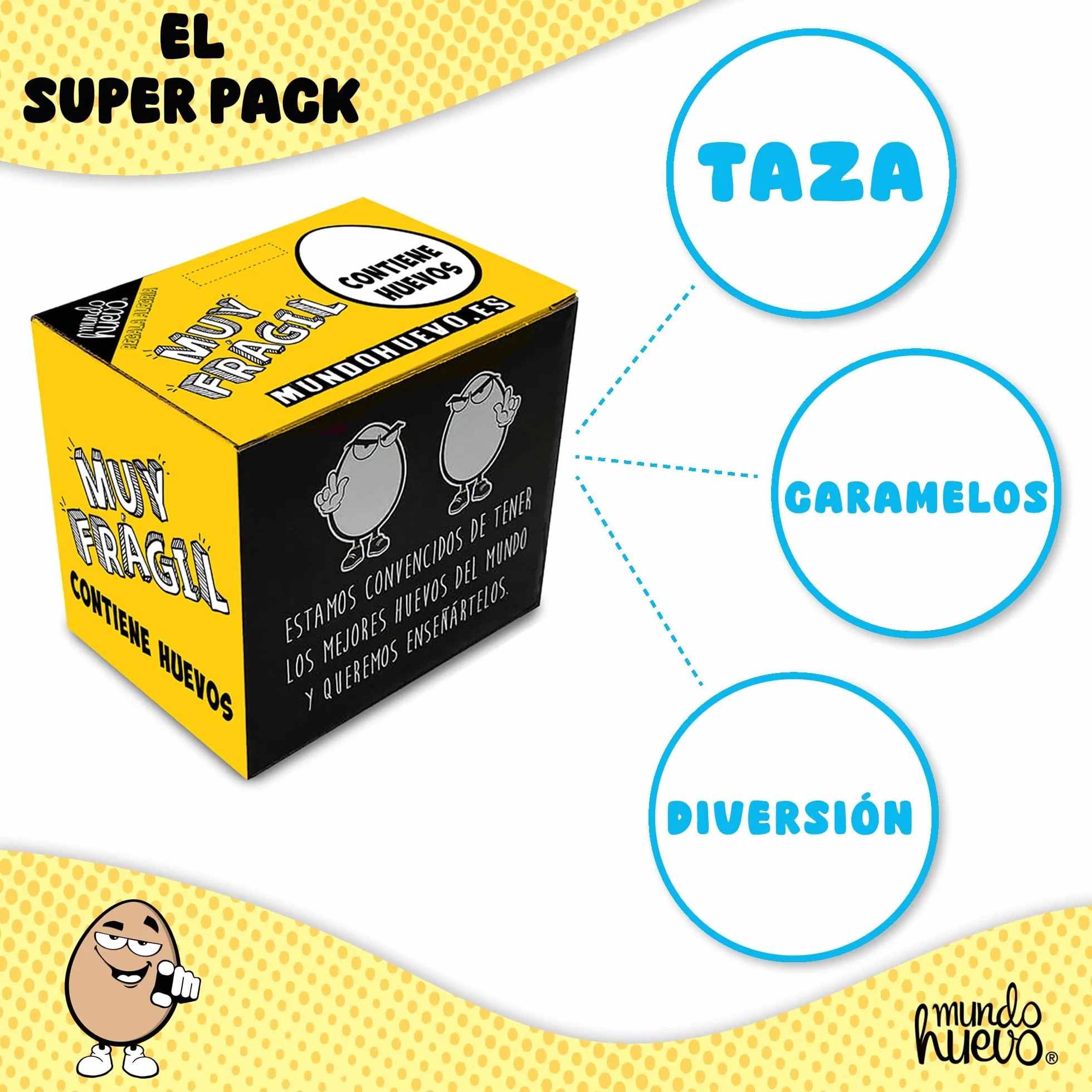 Mundohuevo Taza personalizada con nombre y número fútbol Barcelona + Caramelos divertidos Pack regalo personalizado para aficionados
