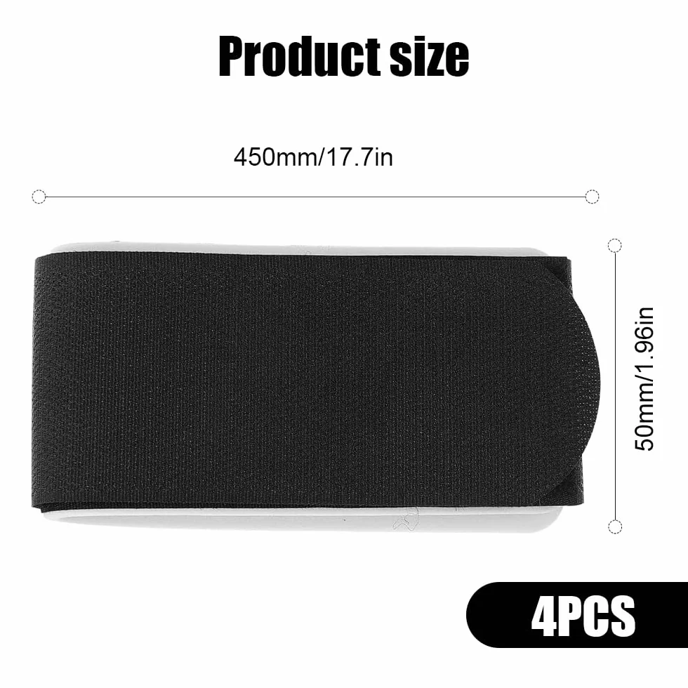 Correas de Esquí Ajustables, 4 Piezas Ski Straps, Bandas de Fijación para Esquís, Snowboard y Bastones