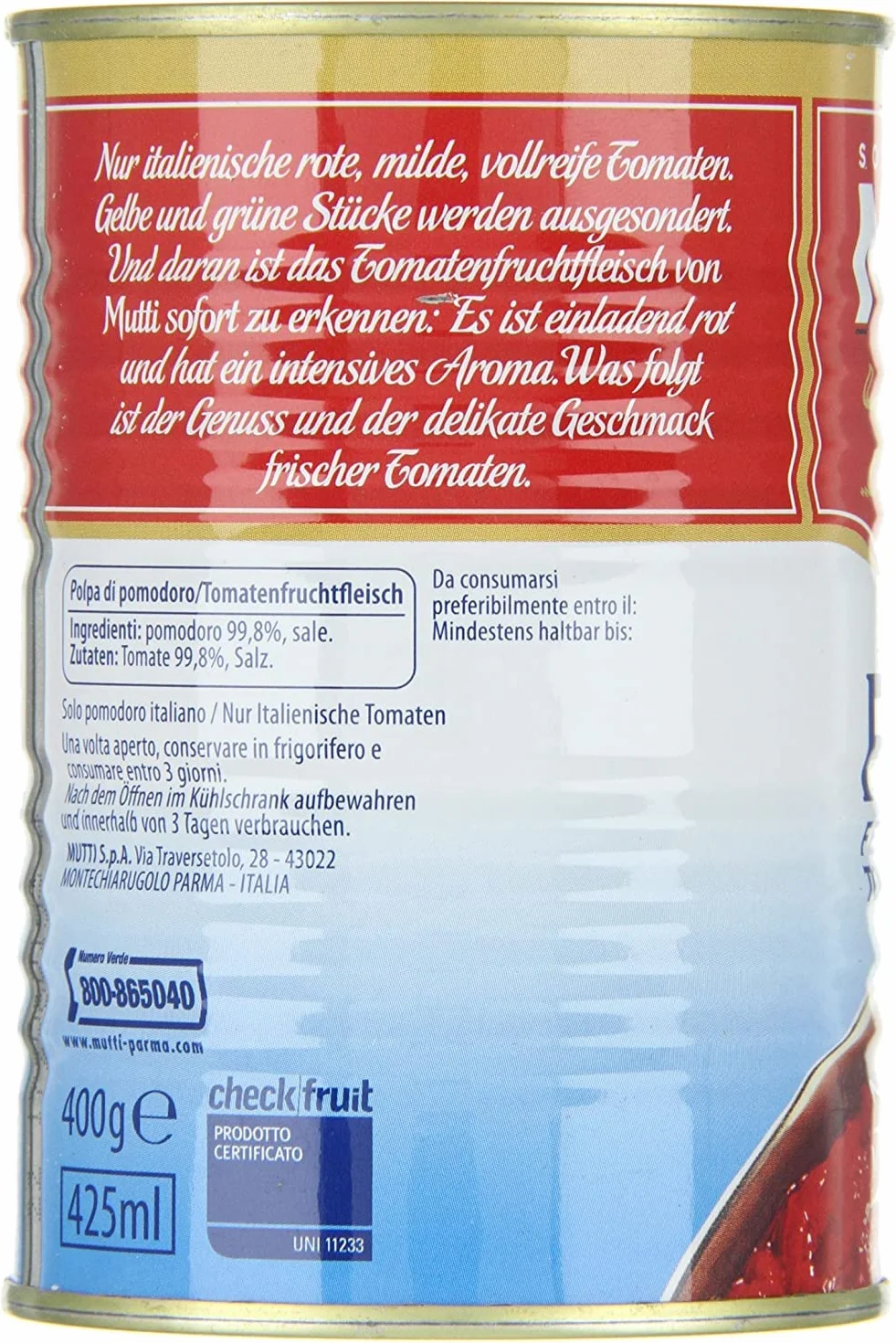 24x Mutti Polpa di Pomodoro Italian Pulped Tomato Sauce for Pasta 400 100% Italian!