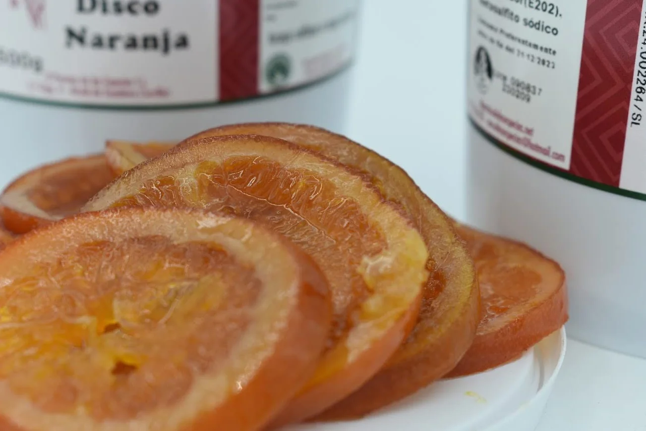 Fruta Escarchada Roscón Naranja Discos 500g - Fruta Confitada Cubo