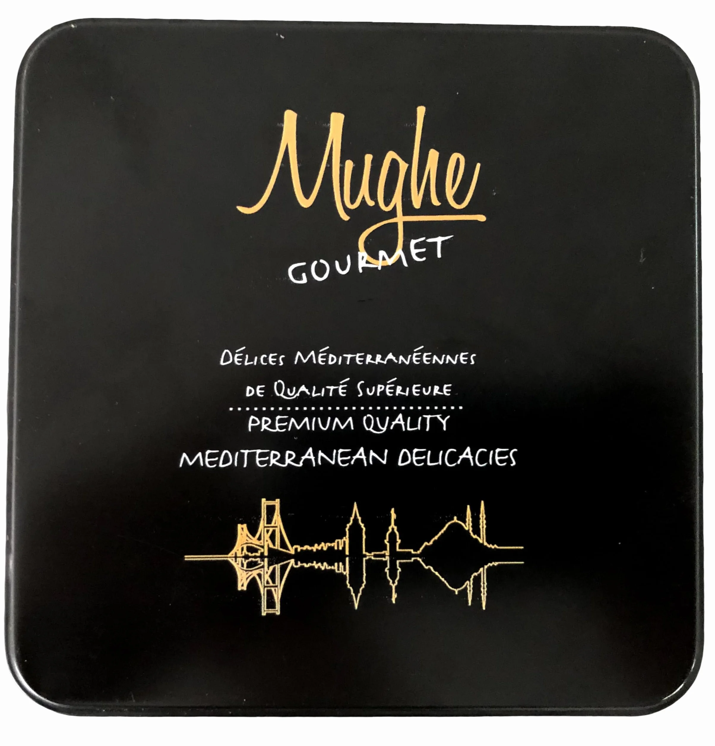 Mughe Gourmet - Caja de regalo elegante de surtido de Baklava - Baklawa Pequeños postres en tamaño bocado de pistacho, anacardo, avellana y nuez - 250g - Perfecto para cumpleaños, Navidad, Eid y más